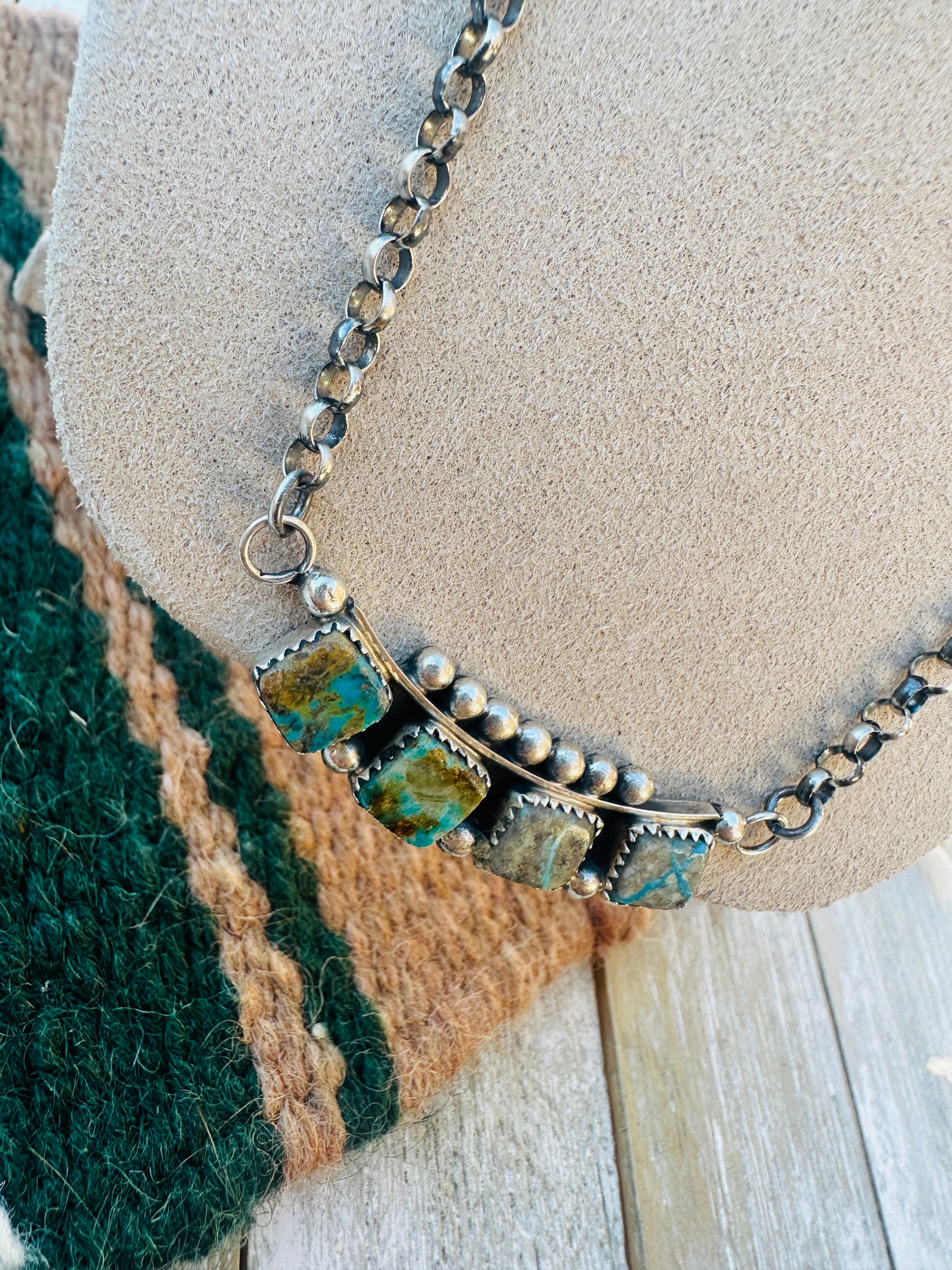 Handcrafted Turquoise & Sterling Silver Necklace by Jacqueline Silver