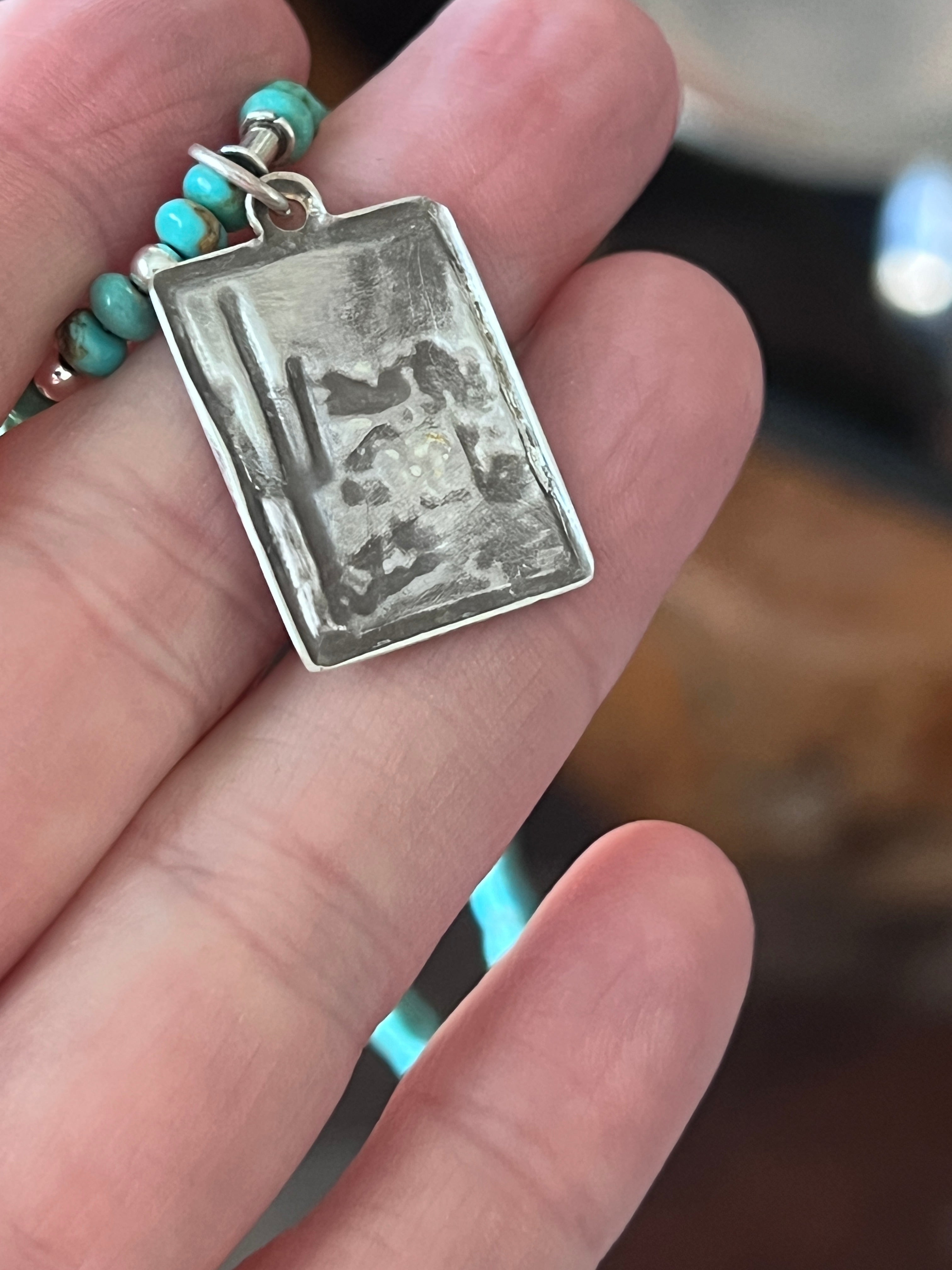 Tularosa Beaded Sterling Silver and Turquoise Desert Charm Layering Necklace