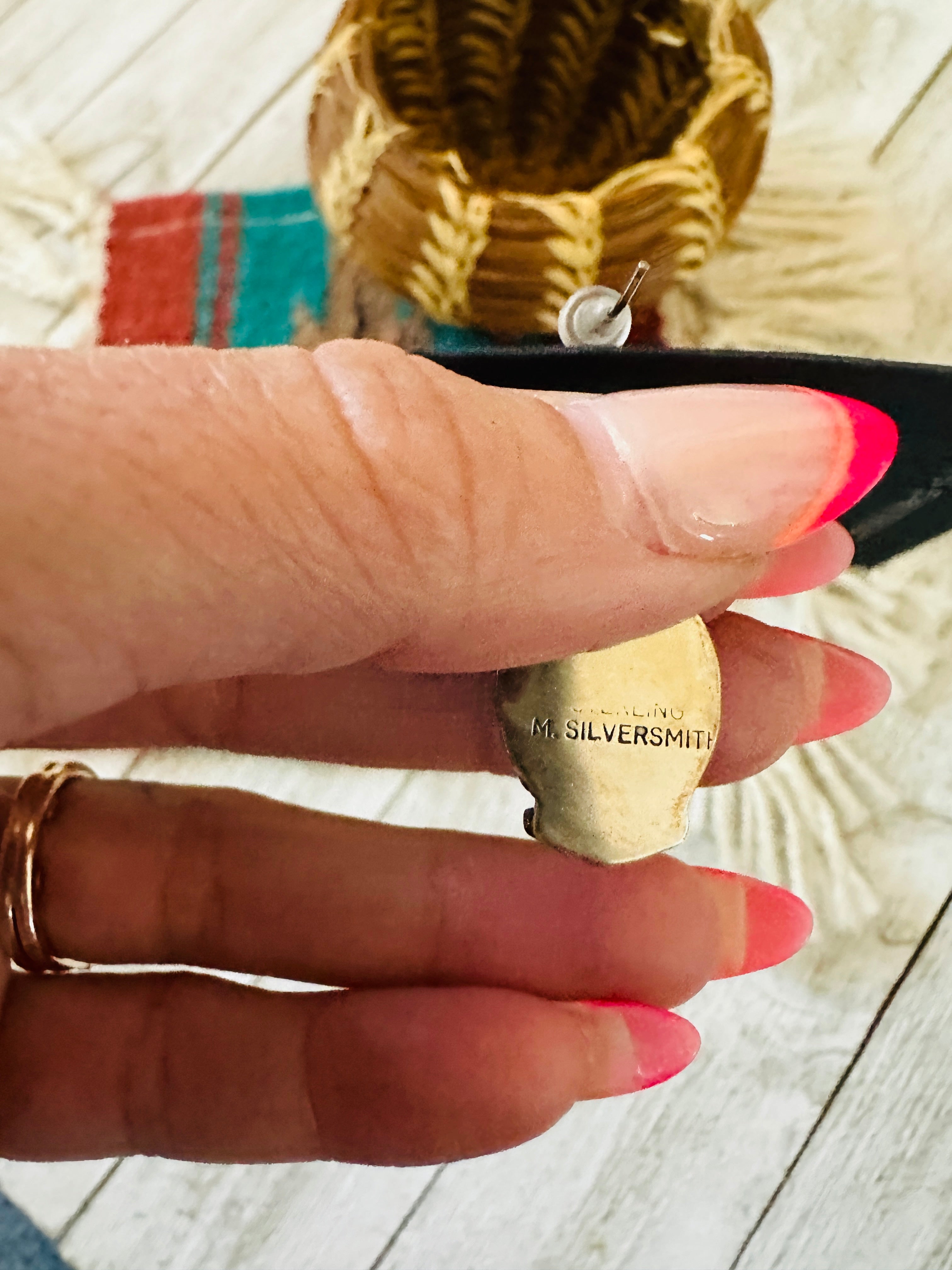 Handcrafted Sterling Silver & Purple Mojave Dangle Earrings