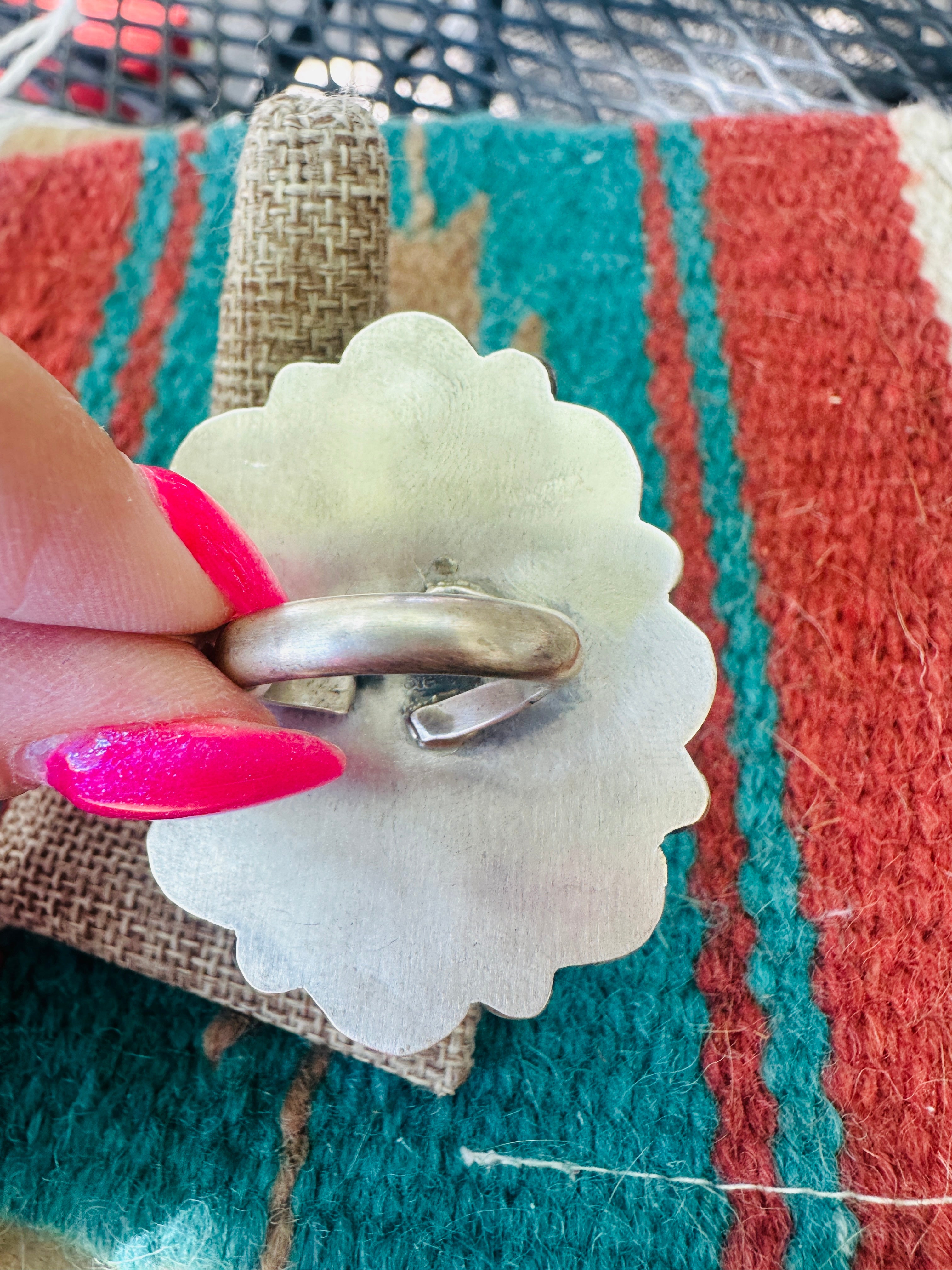 Handcrafted Sterling Silver, White Buffalo & Onyx Cluster Adjustable Ring