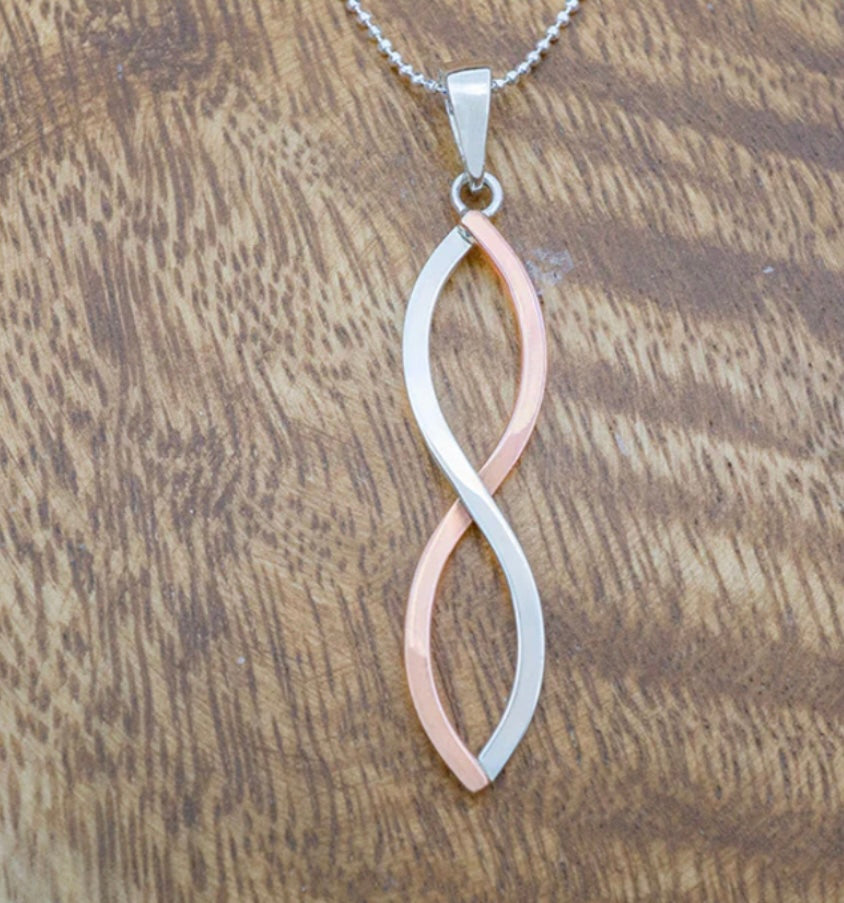 Sterling Silver & Copper Infinity Pendant Necklace