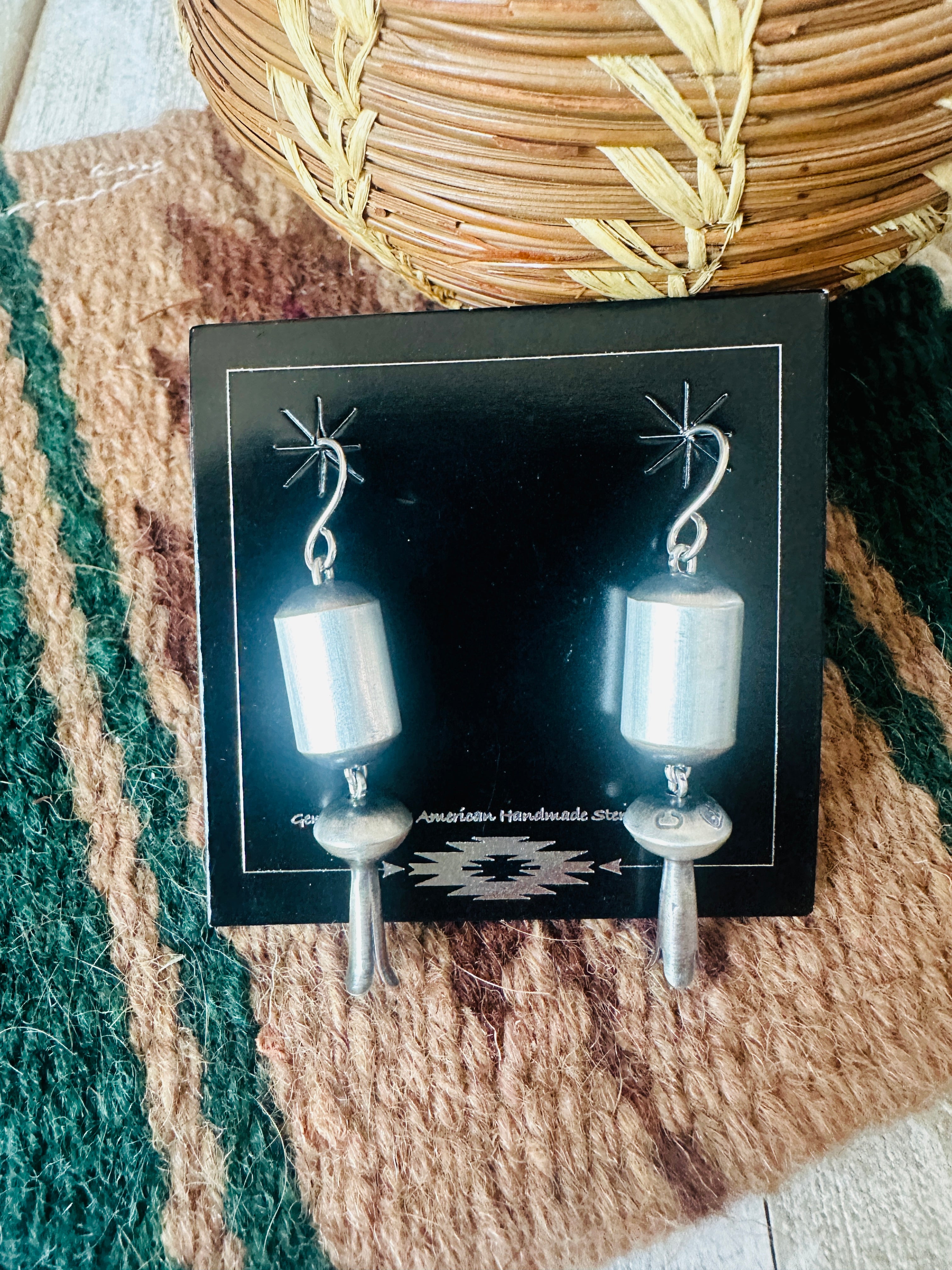 Handcrafted Sterling Silver Beaded Blossom Dangle Earrings