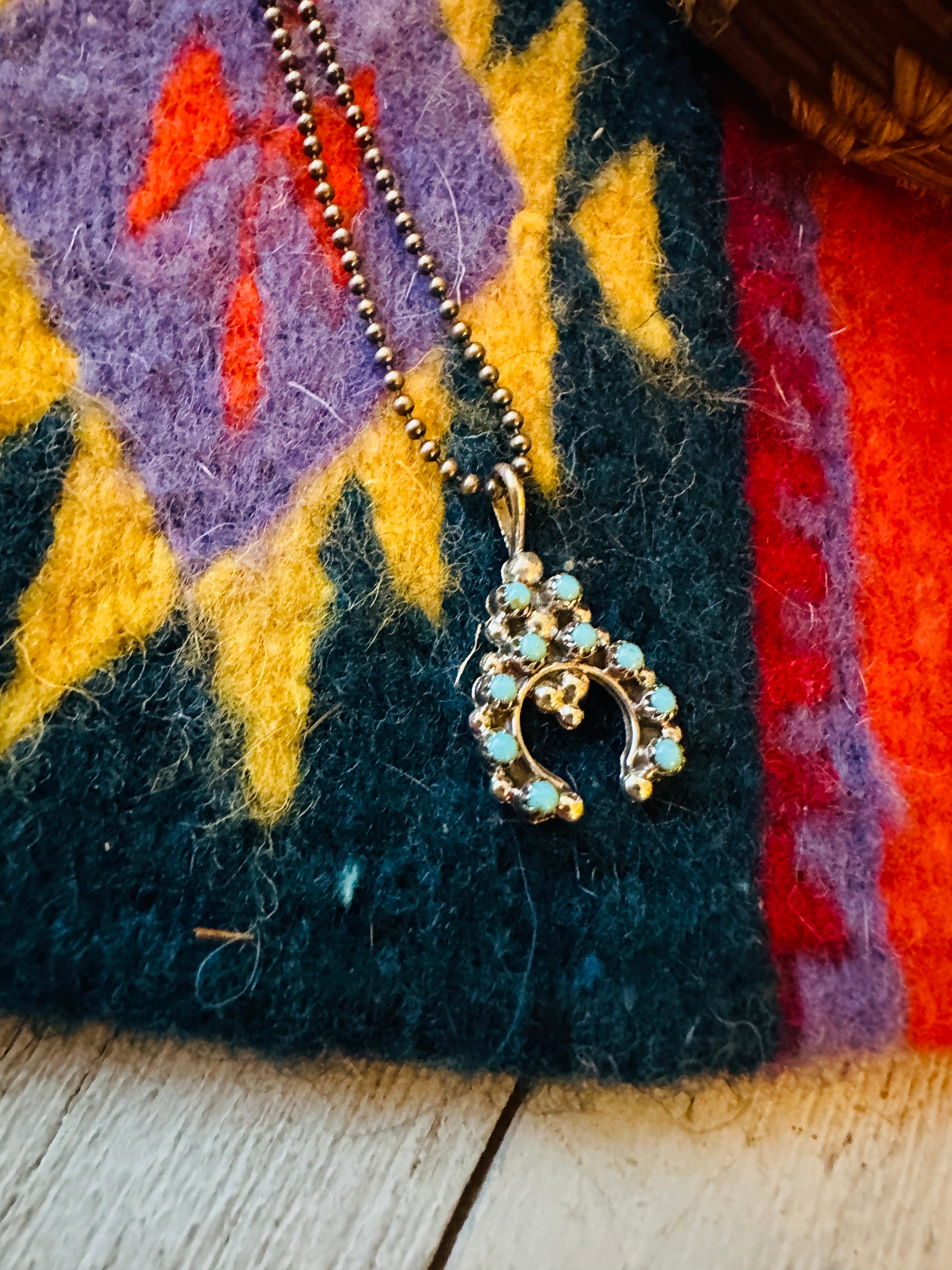 Handcrafted Turquoise & Sterling Silver Mini Naja Pendant