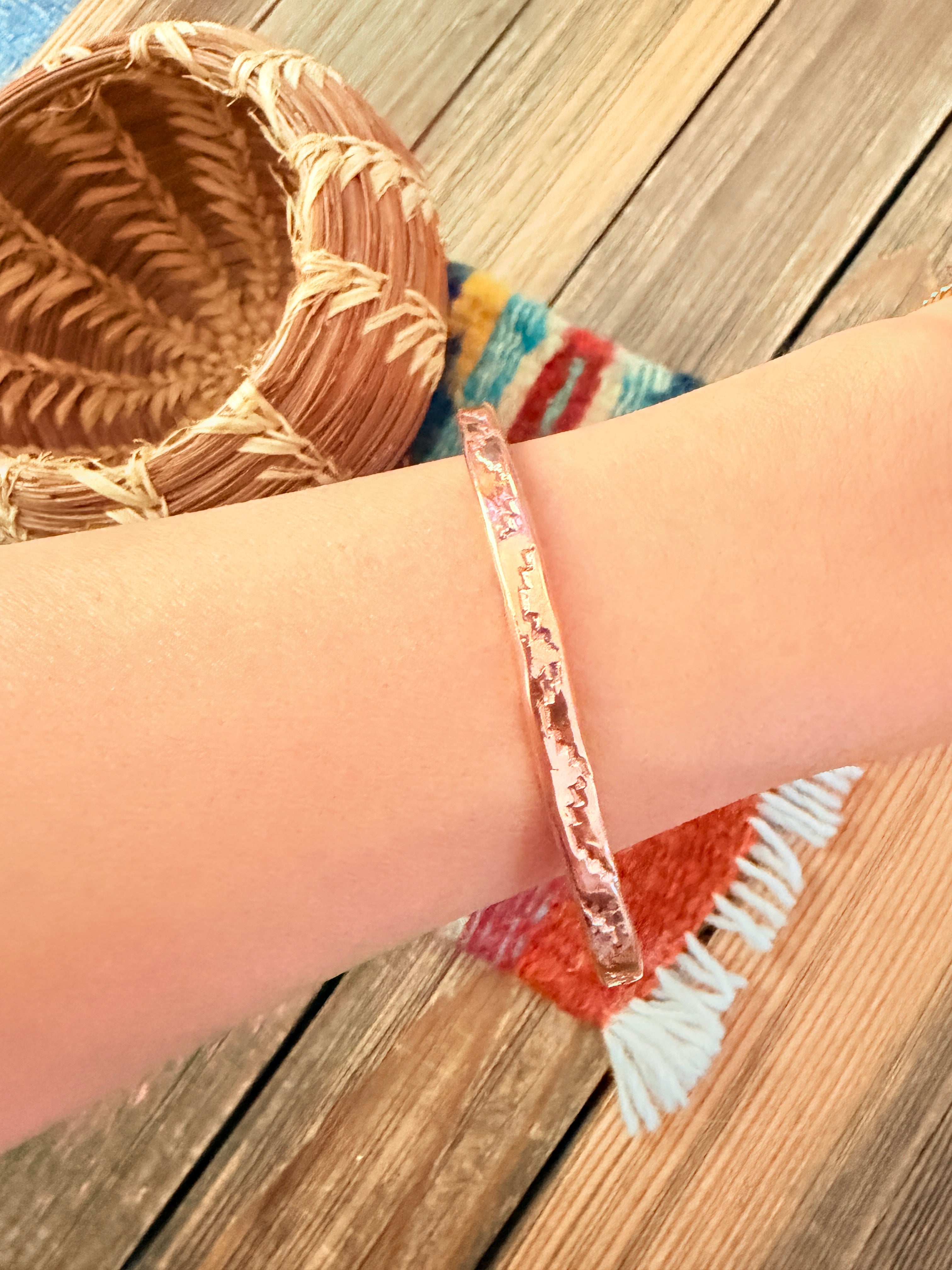 Handcrafted Copper Cuff Bracelet by Shirley Plummer