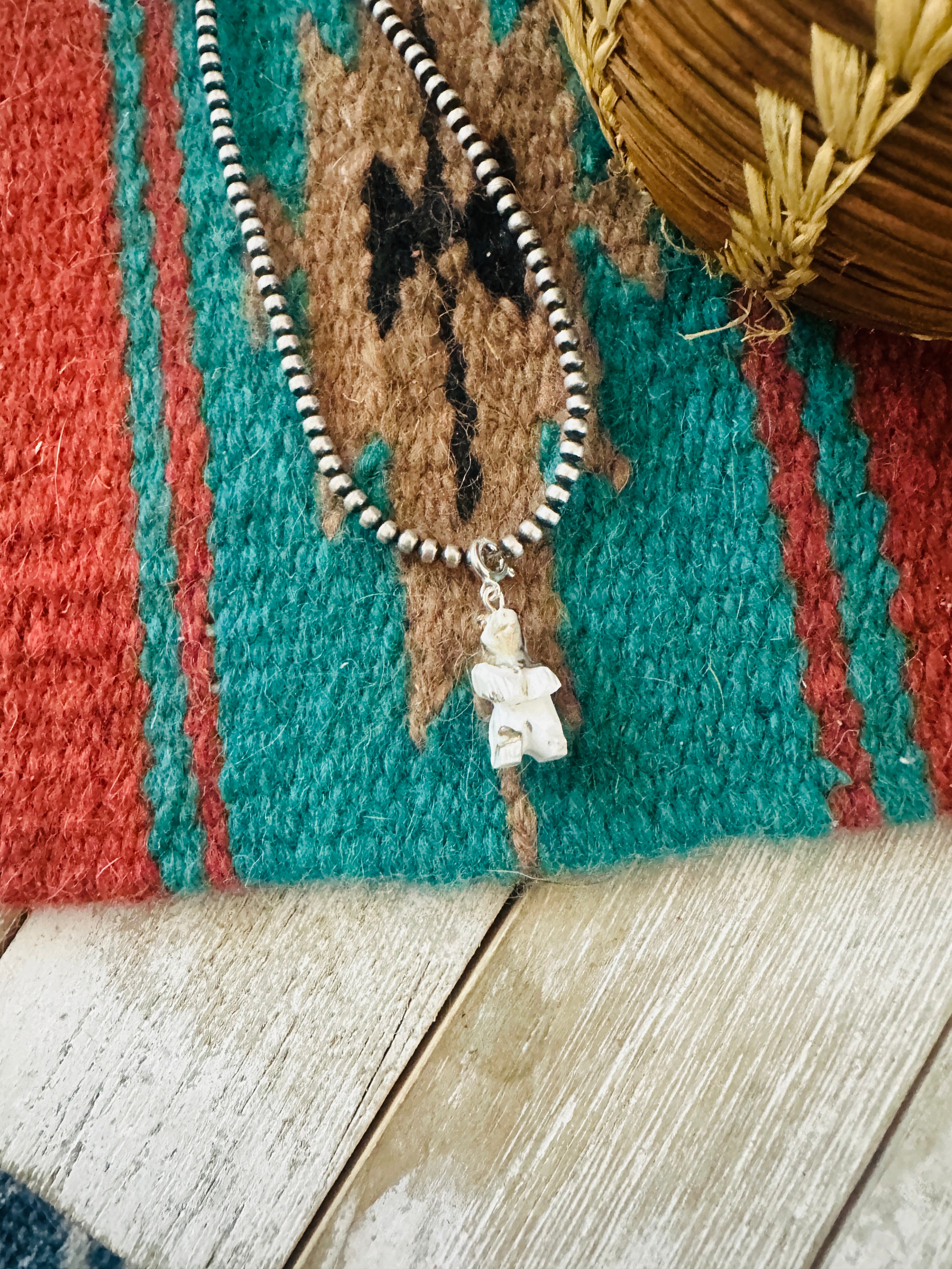 Handcrafted & Hand Carved Blue Mojave Bear Charm