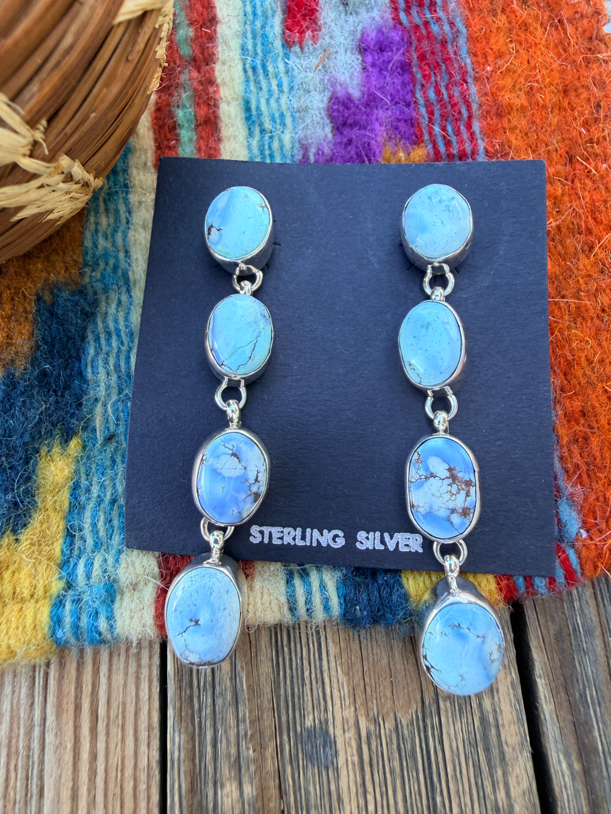 Handcrafted Golden Hills Turquoise & Sterling Silver Dangle Earrings