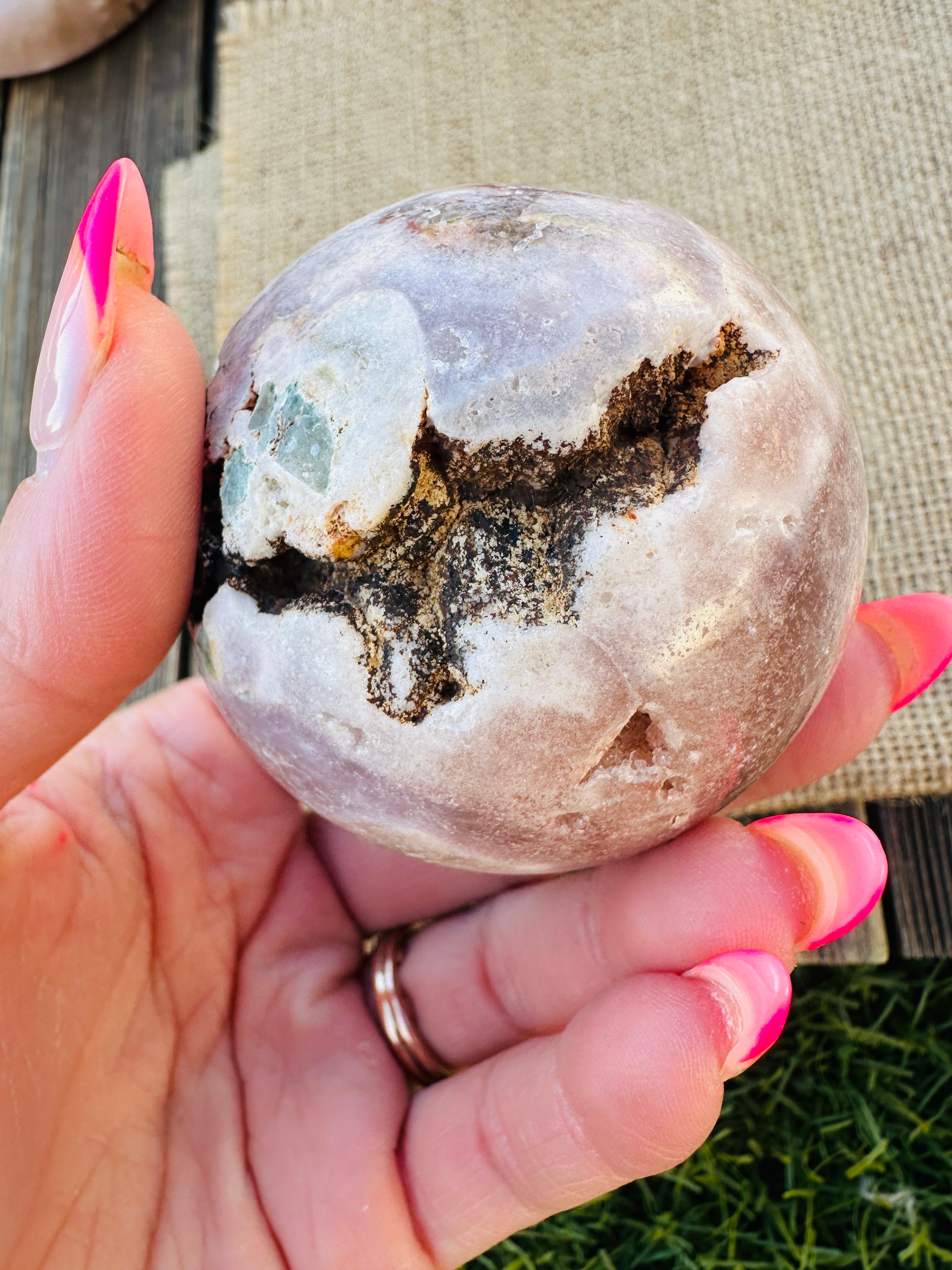 ✨ Nizhoni Crystals ✨ Pink Amethyst Geode Sphere