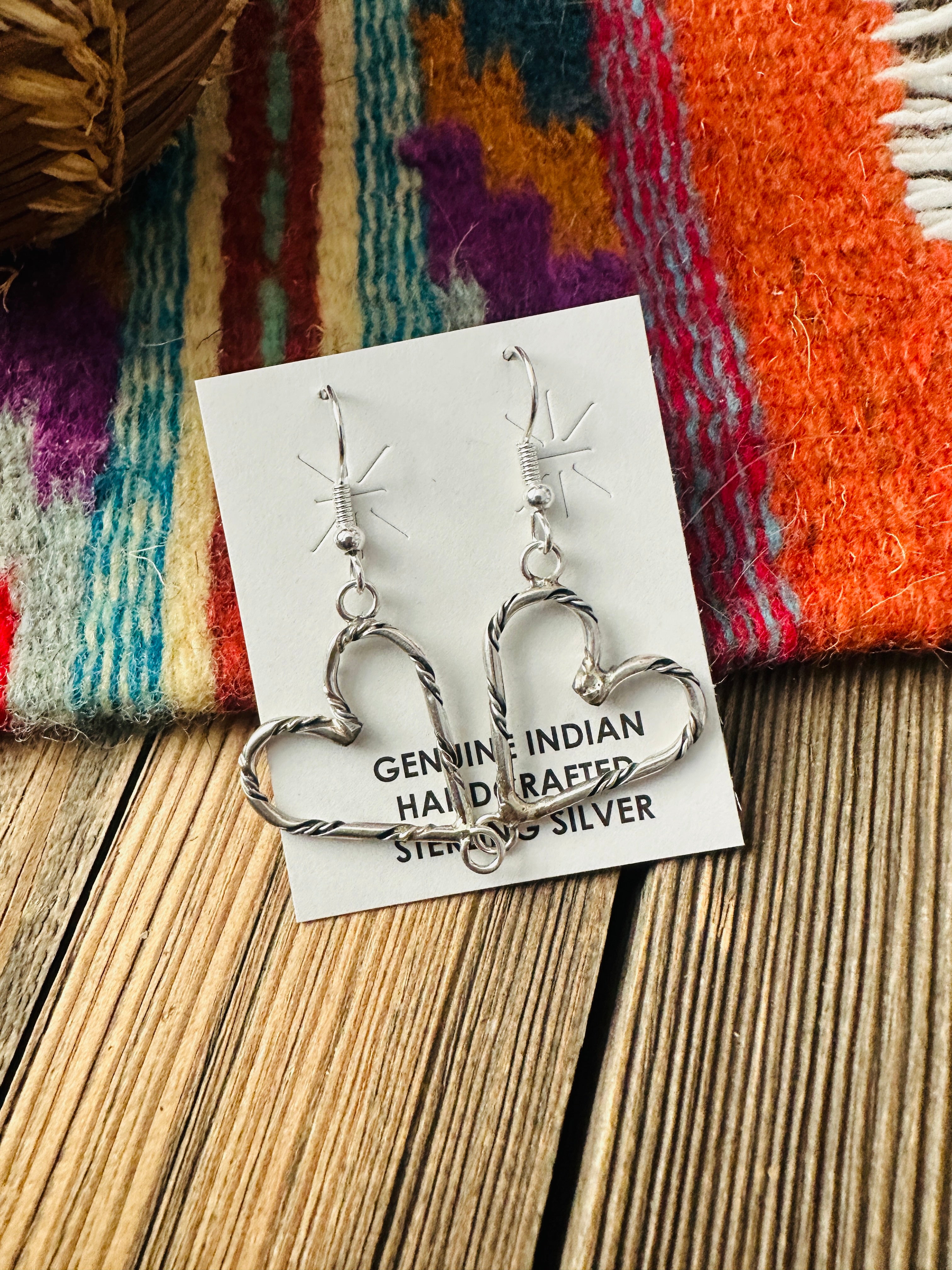 Handcrafted Sterling Silver Heart Dangle Earrings