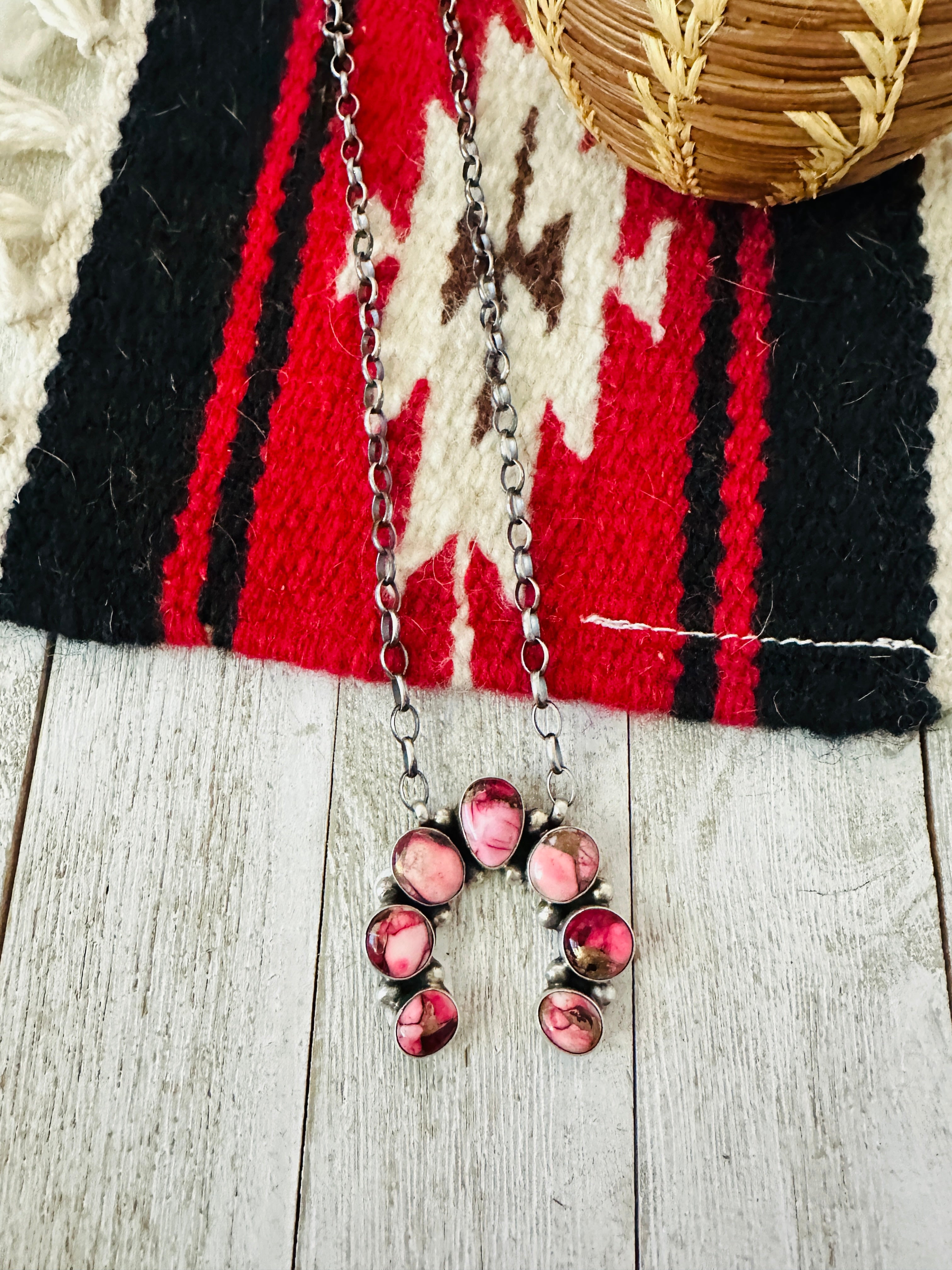 Handcrafted Rose Dahlia & Sterling Silver Naja Necklace