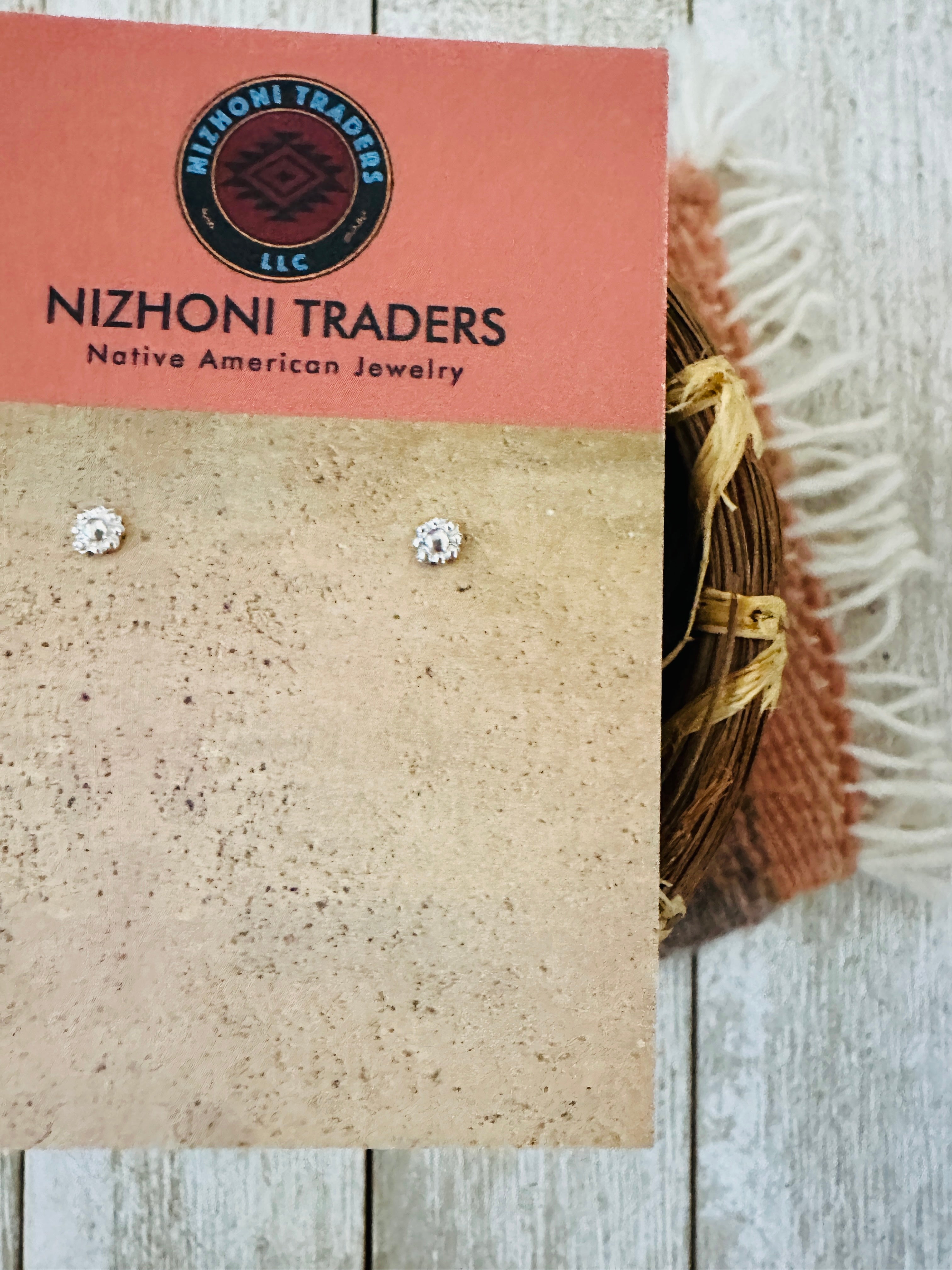 Handcrafted Sterling Silver Mini Flower Stud Earrings