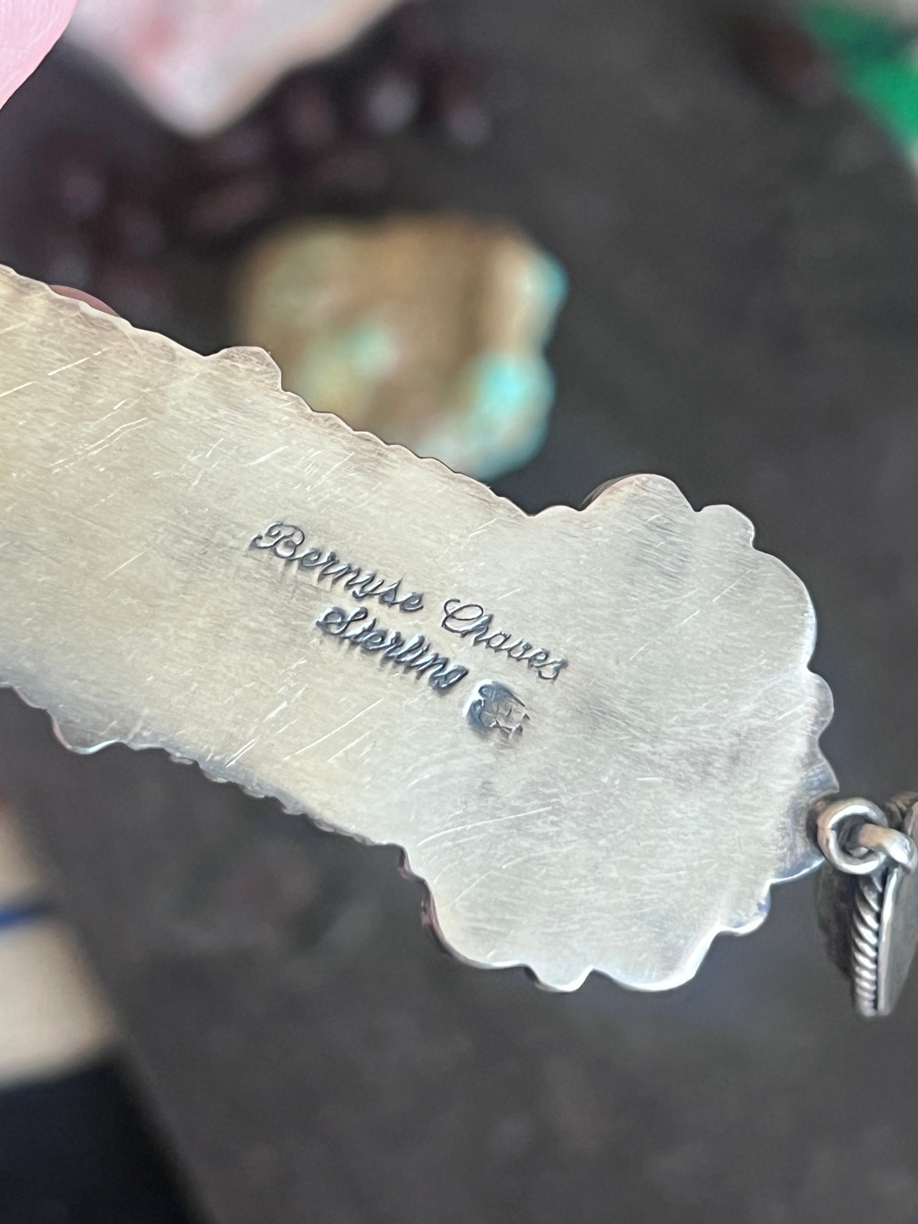 Electric Rainbow Sterling Silver, Sonoran Gold Turquoise and Spiny Oyster Beaded Necklace and Earrings Set by Bernyse Chavez