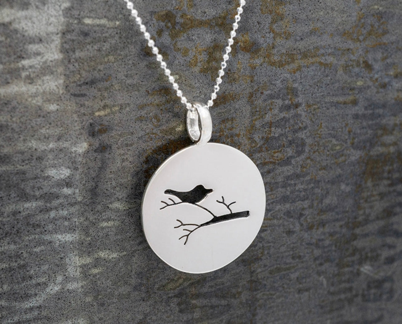 Bird On Branch Pendant Necklace