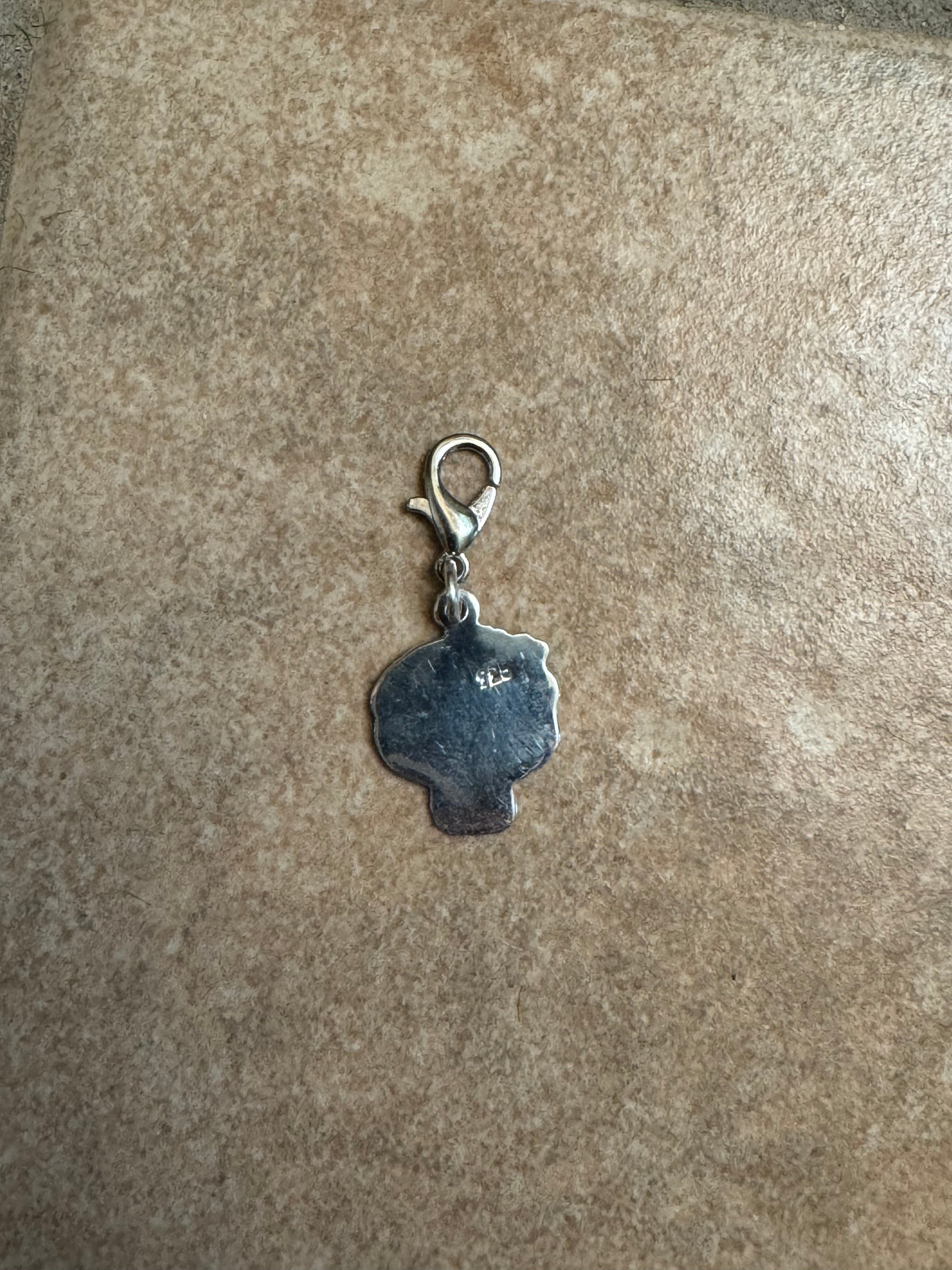 Multicolored Sugar Skull Sterling Silver Charm