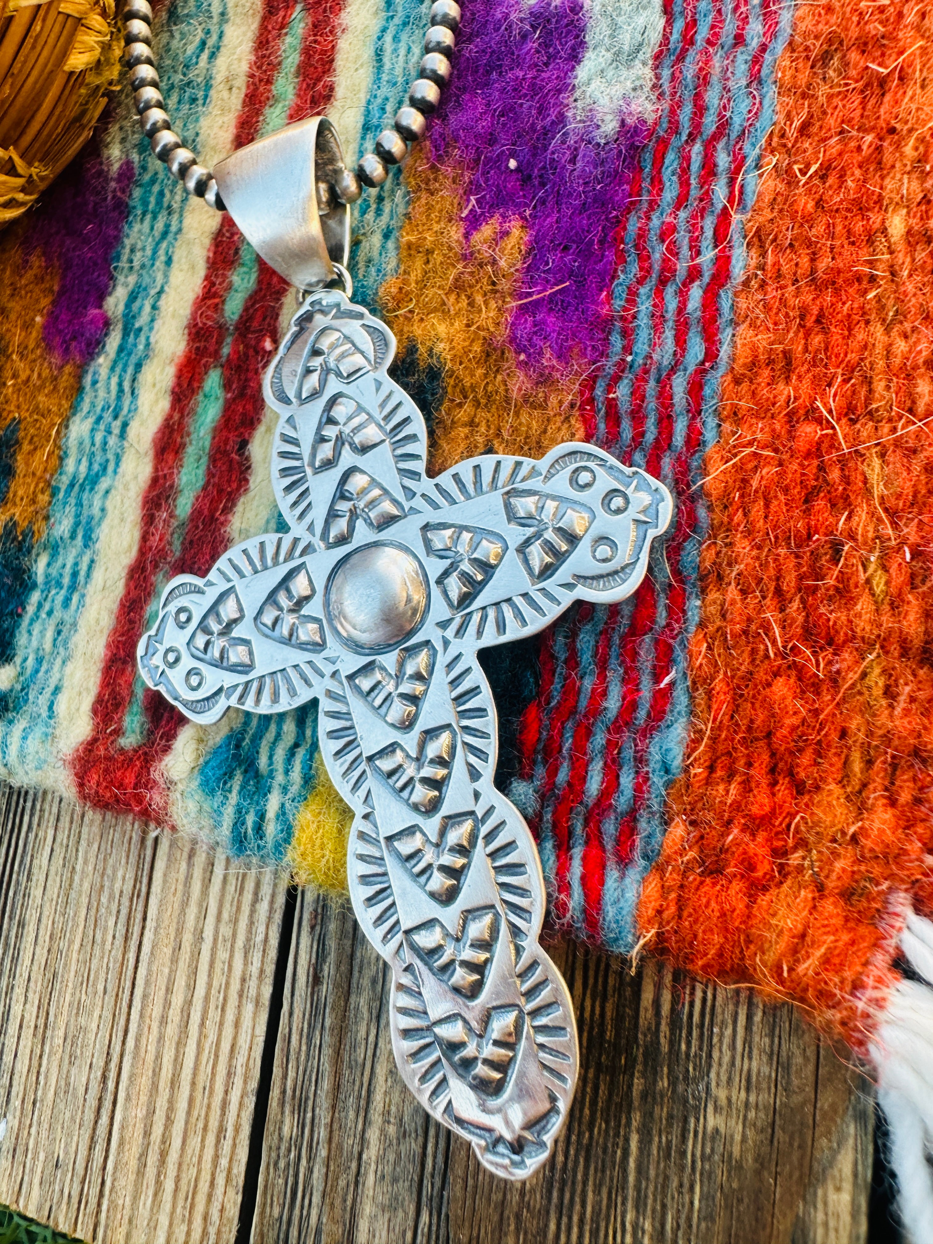 Handcrafted Sterling Silver Cross Pendant by Benson Shorty