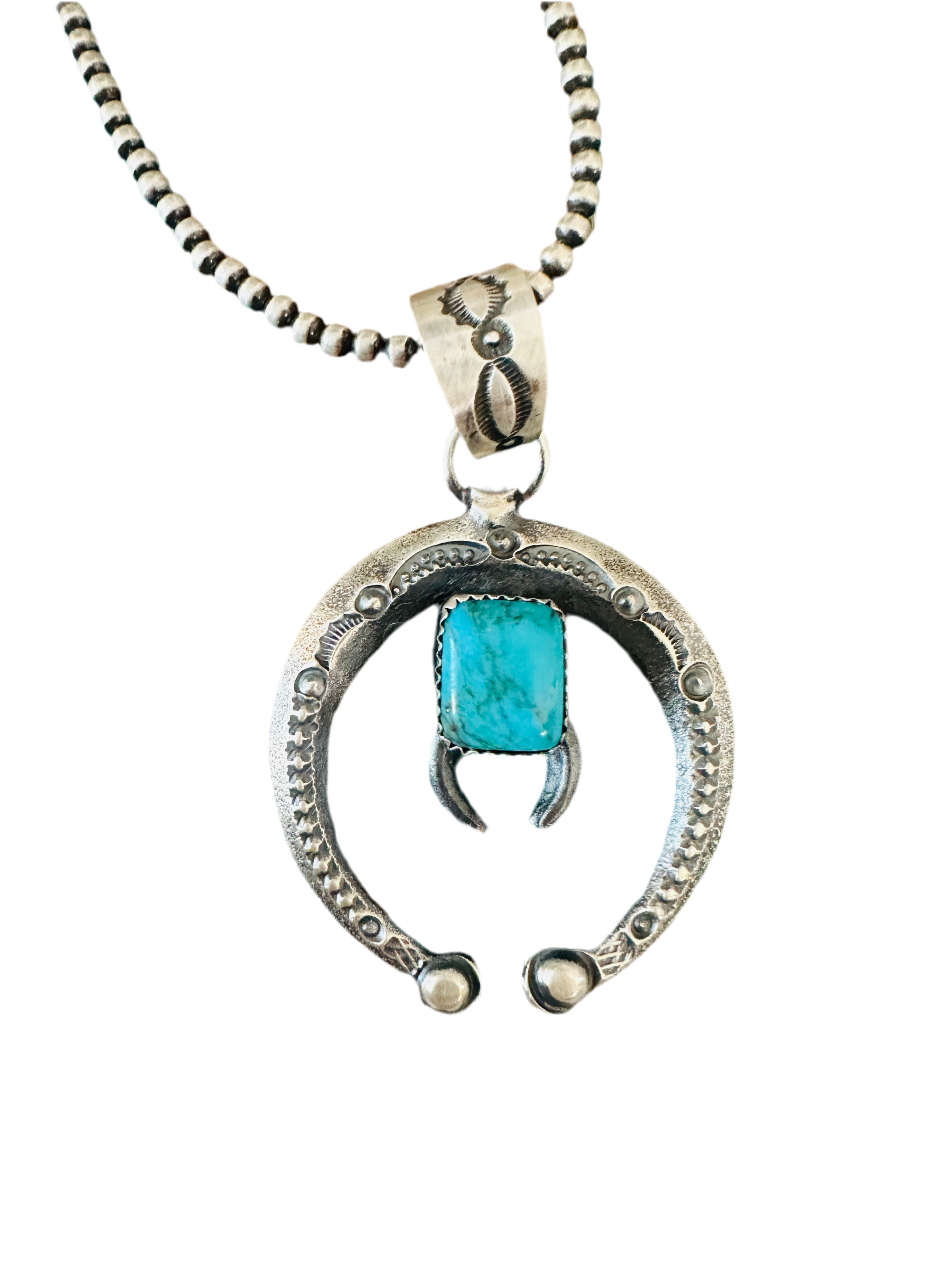 Handcrafted Sterling Silver & Turquoise Naja Pendant by Eva & Linberg Billah
