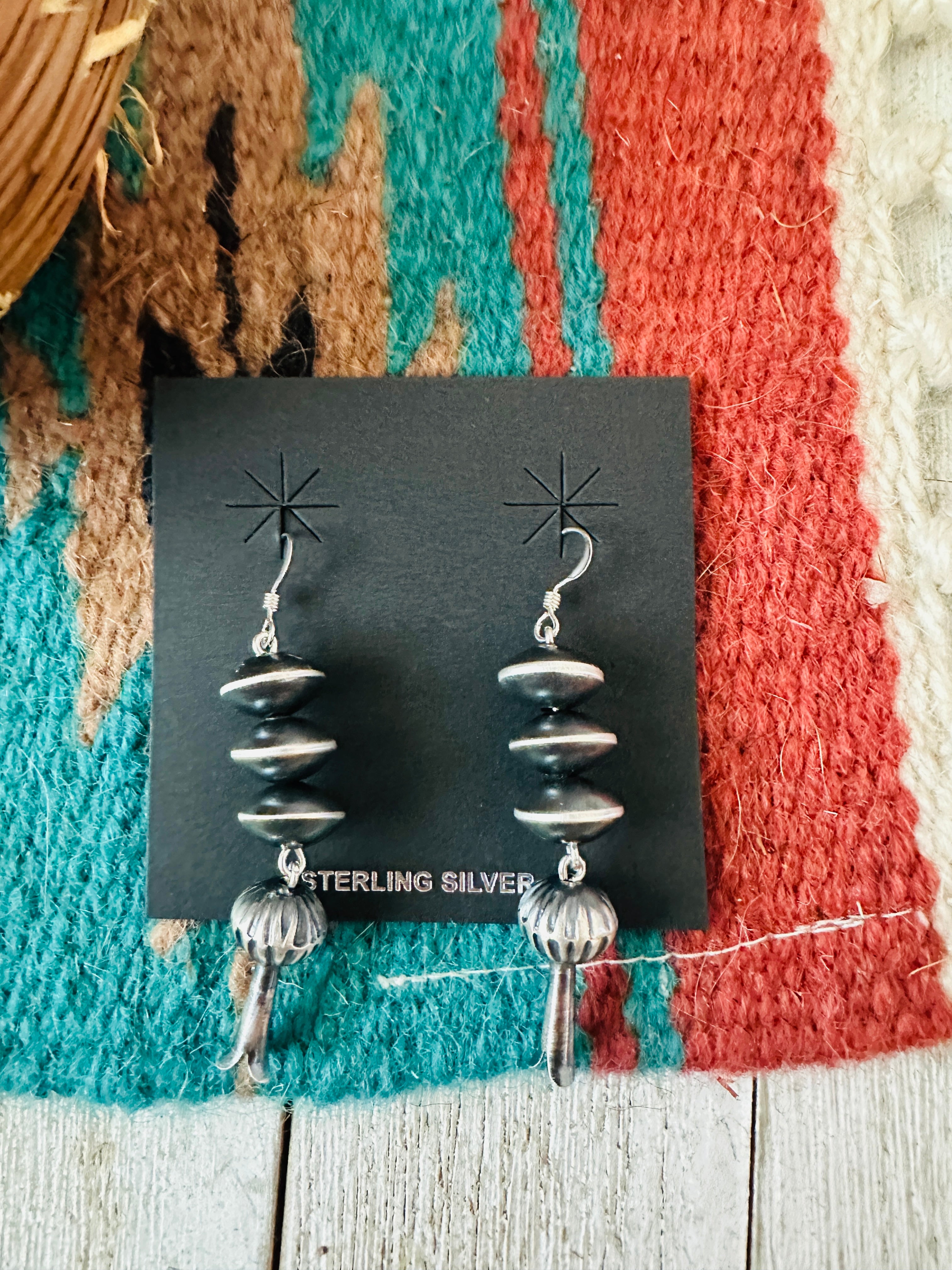 Sterling Silver Pearl Blossom Dangle Earrings