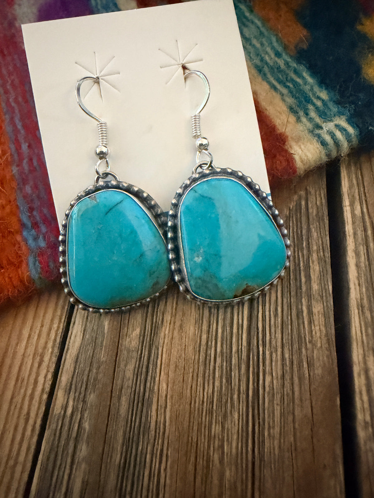 Handcrafted Turquoise & Sterling Silver Dangle Earrings