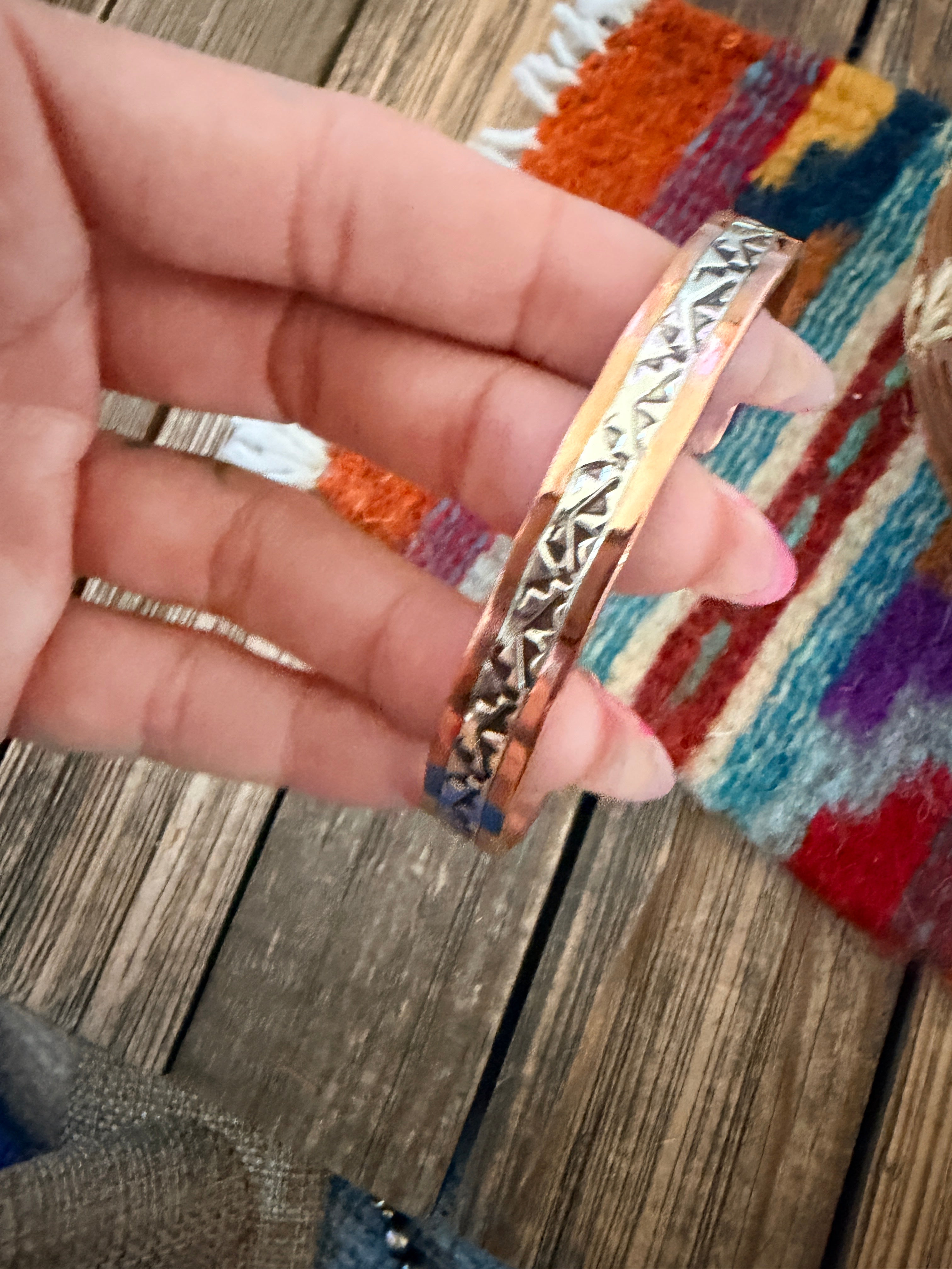 Handcrafted Copper & Sterling Silver Cuff Bracelet