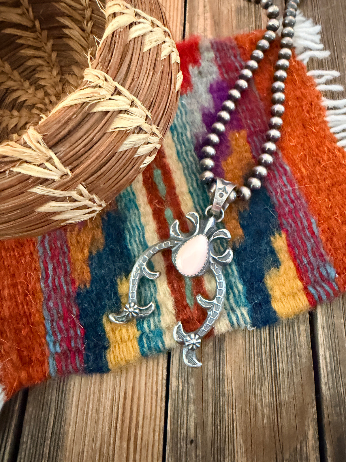 Handcrafted Sterling Silver & Queen Pink Conch Naja Pendant by Kevin Billah