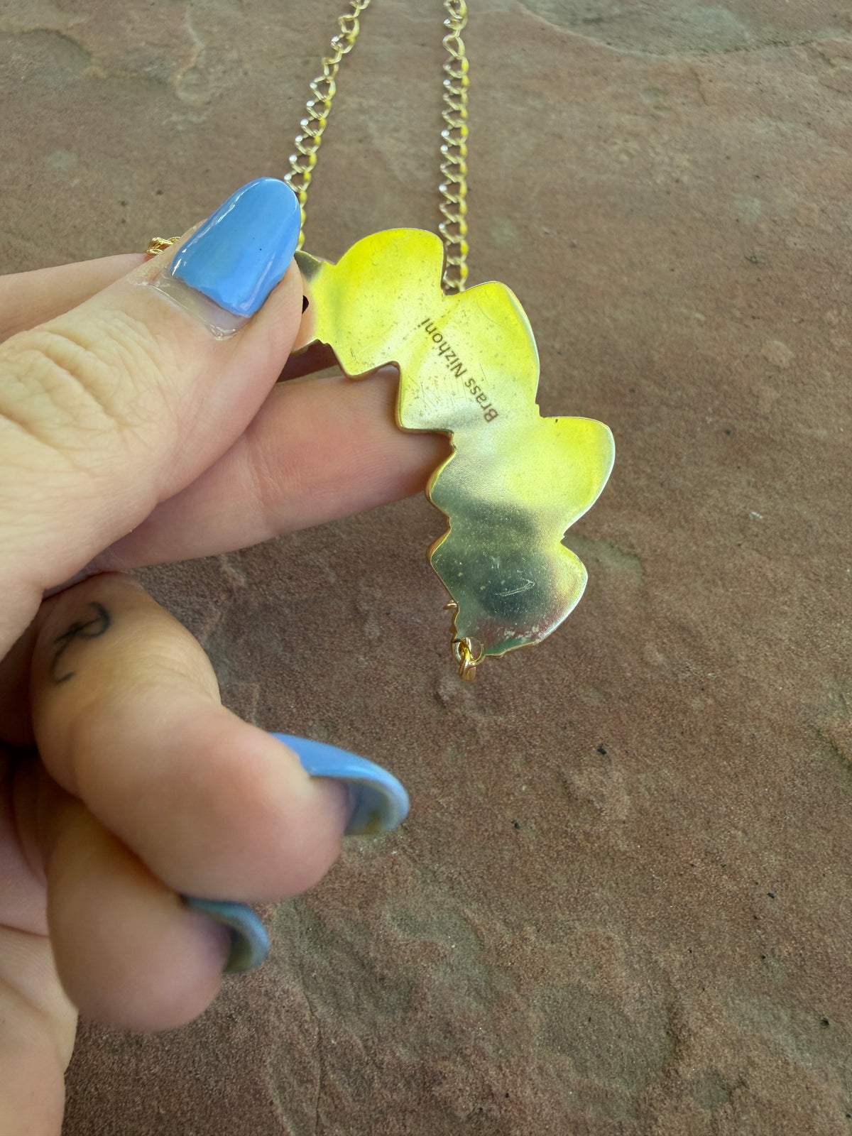 “The Golden Collection” Handmade Natural Golden Hills, Sonoran Turquoise Gold Plated Necklace STYLE 4