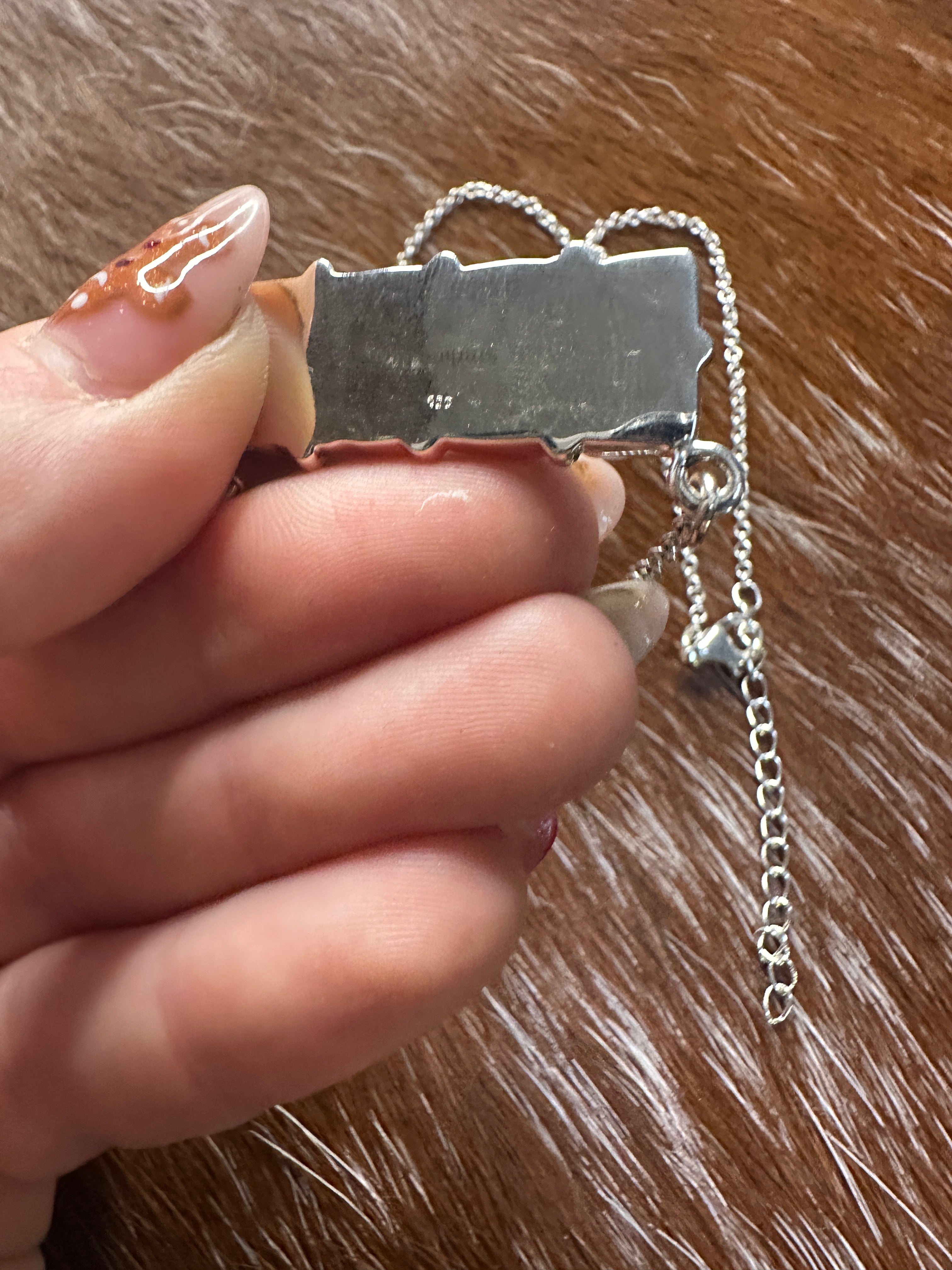 Handmade Sterling Silver Turquoise Bar Necklace