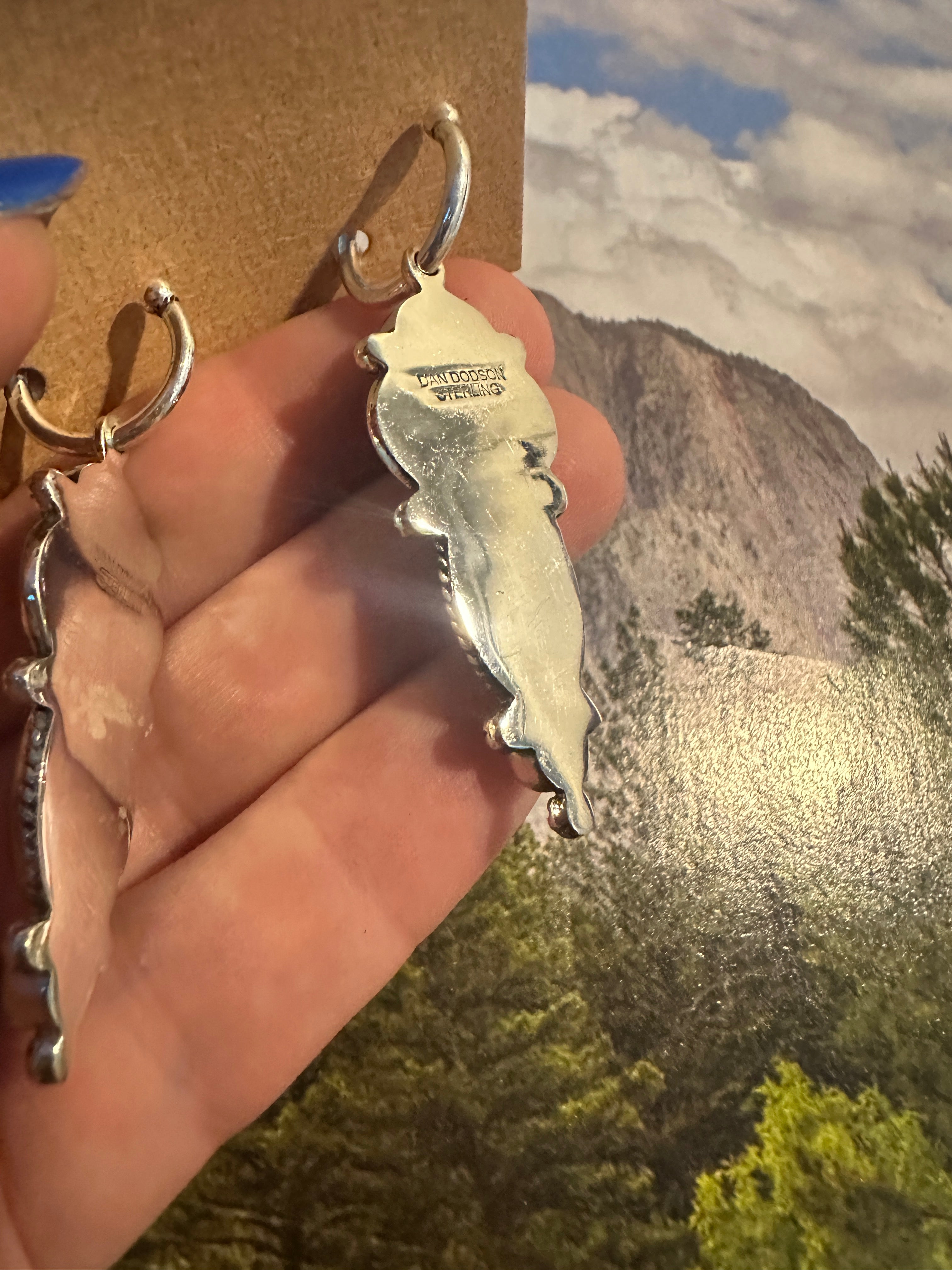 Beautiful Handmade Turquoise Dangle Earrings By Dan Dodson