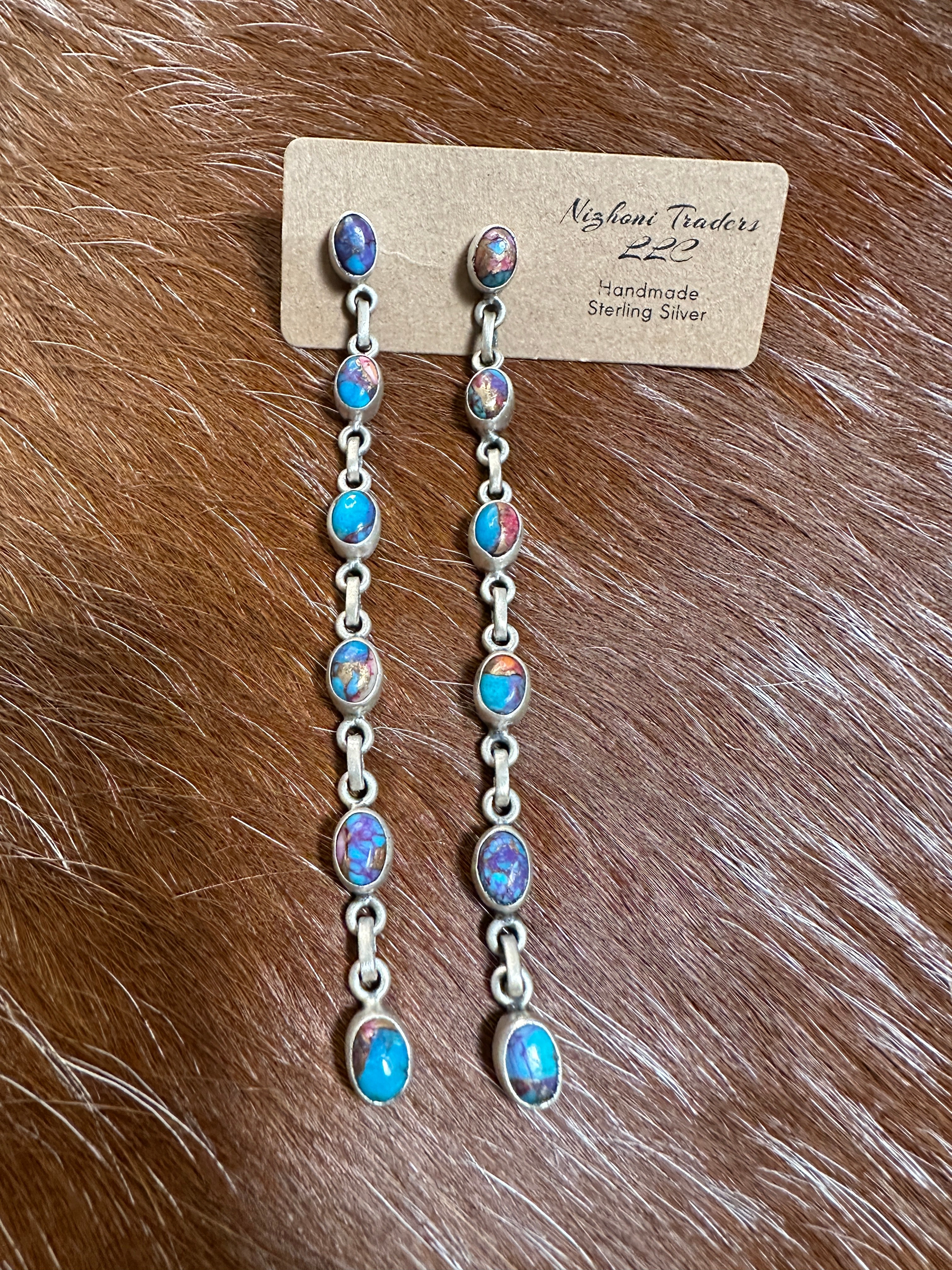 Handmade Purple Dream Mojave and Sterling Silver Handmade Dangles yes