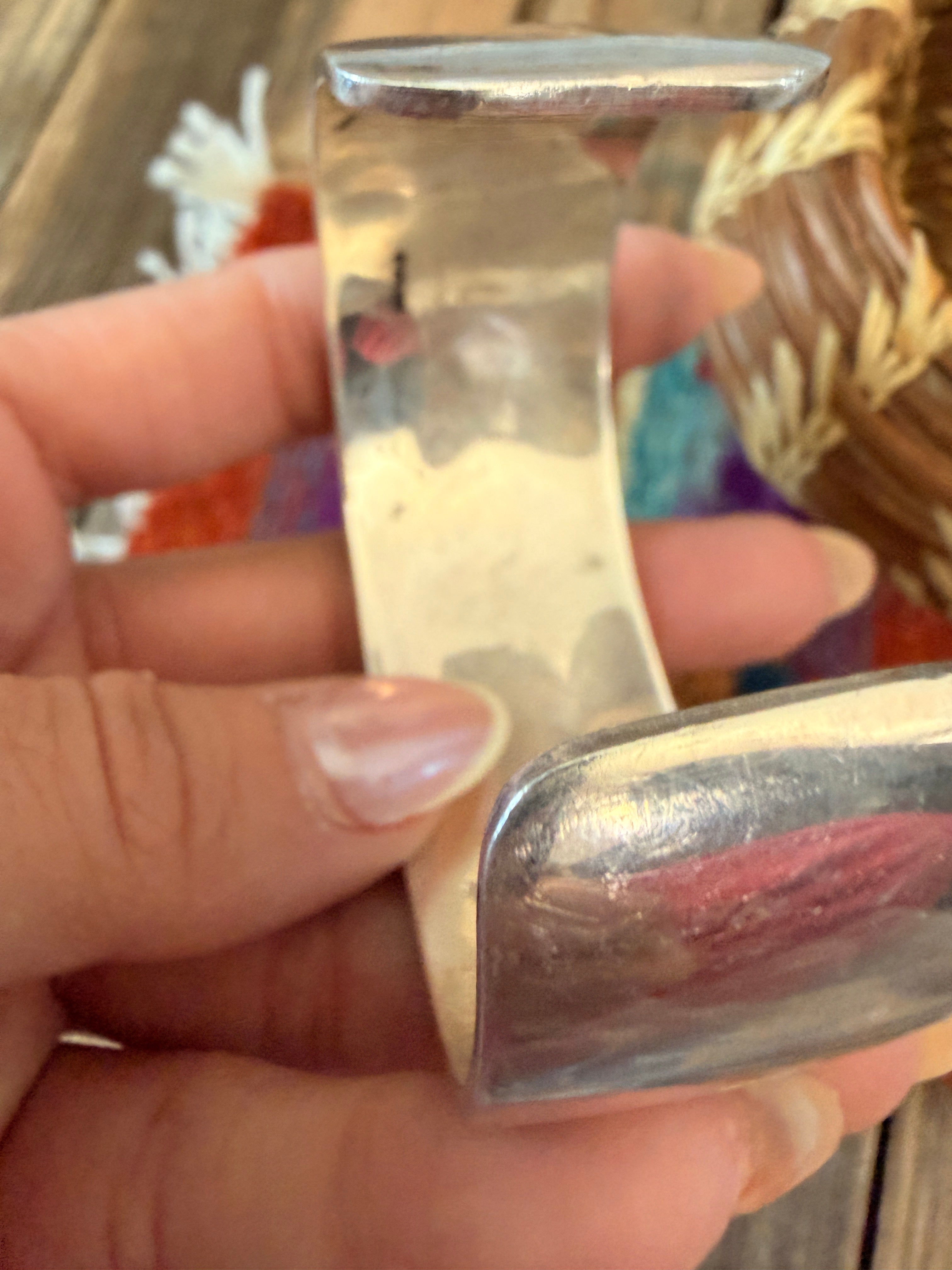 Handcrafted Sterling Silver Overlay Cuff Bracelet