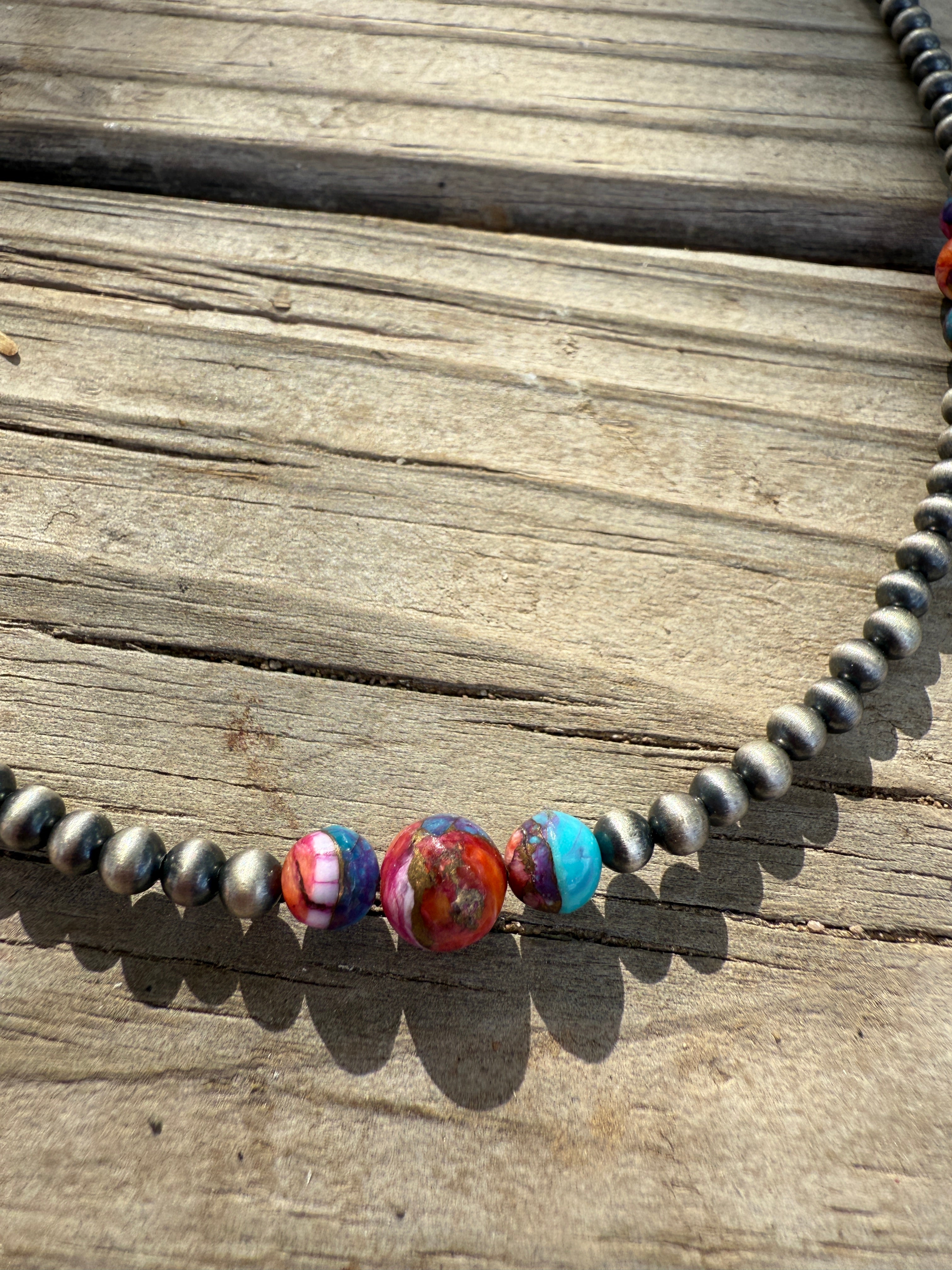 Handmade Pink Dream & Sterling Silver Beaded Necklace 16-18 inch