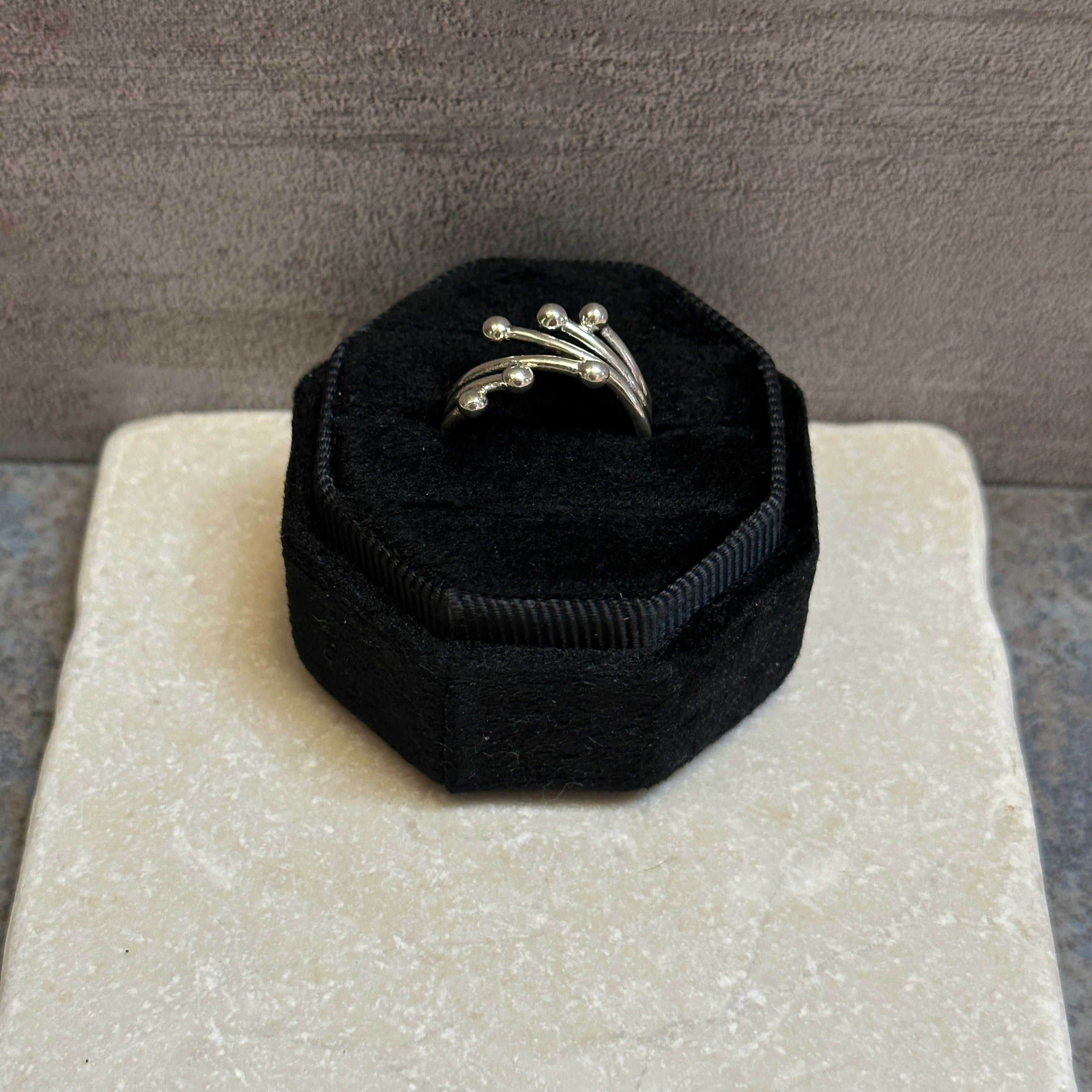 Sterling Silver Etched Three Strand Ring