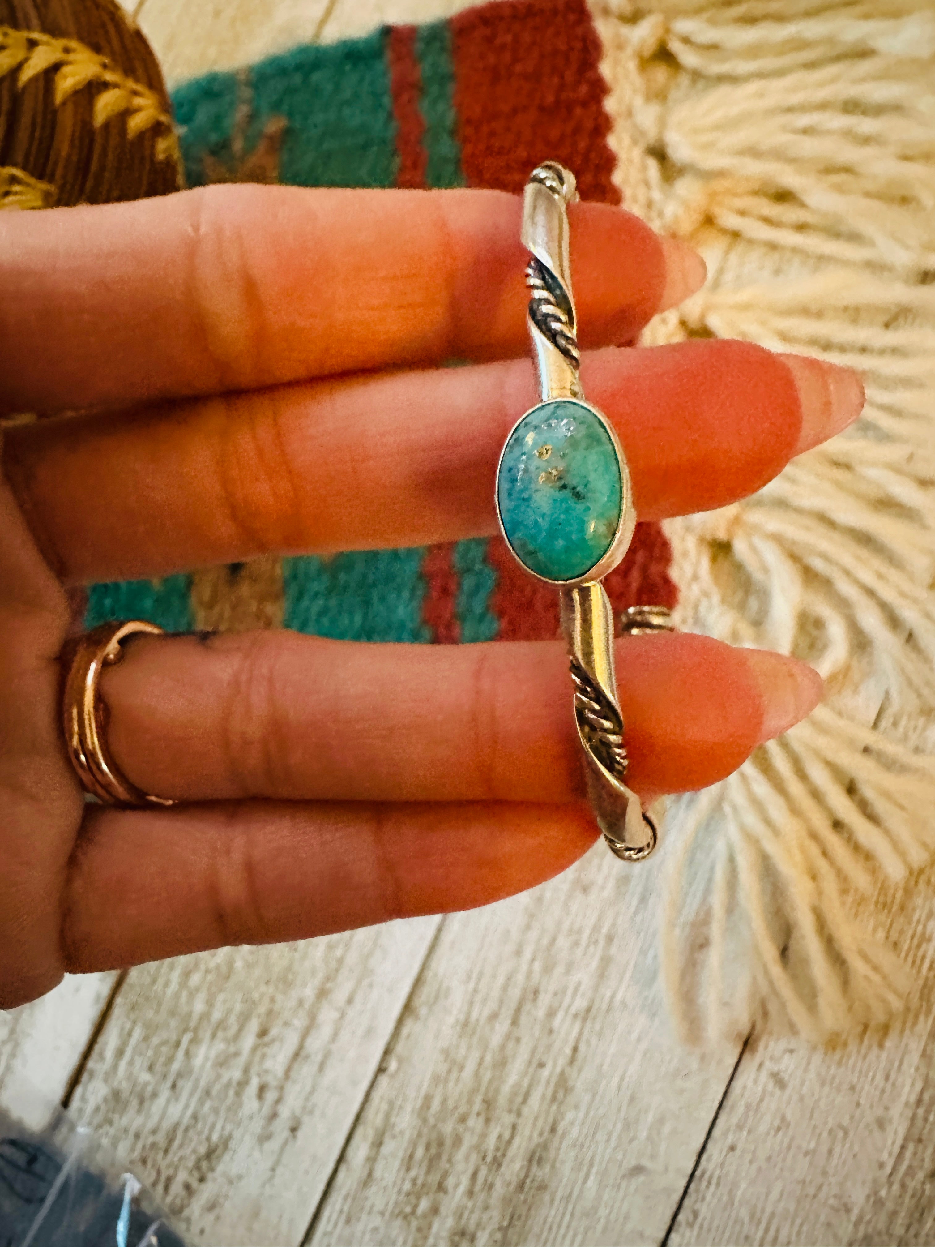 Handcrafted Turquoise & Sterling Silver Cuff Bracelet