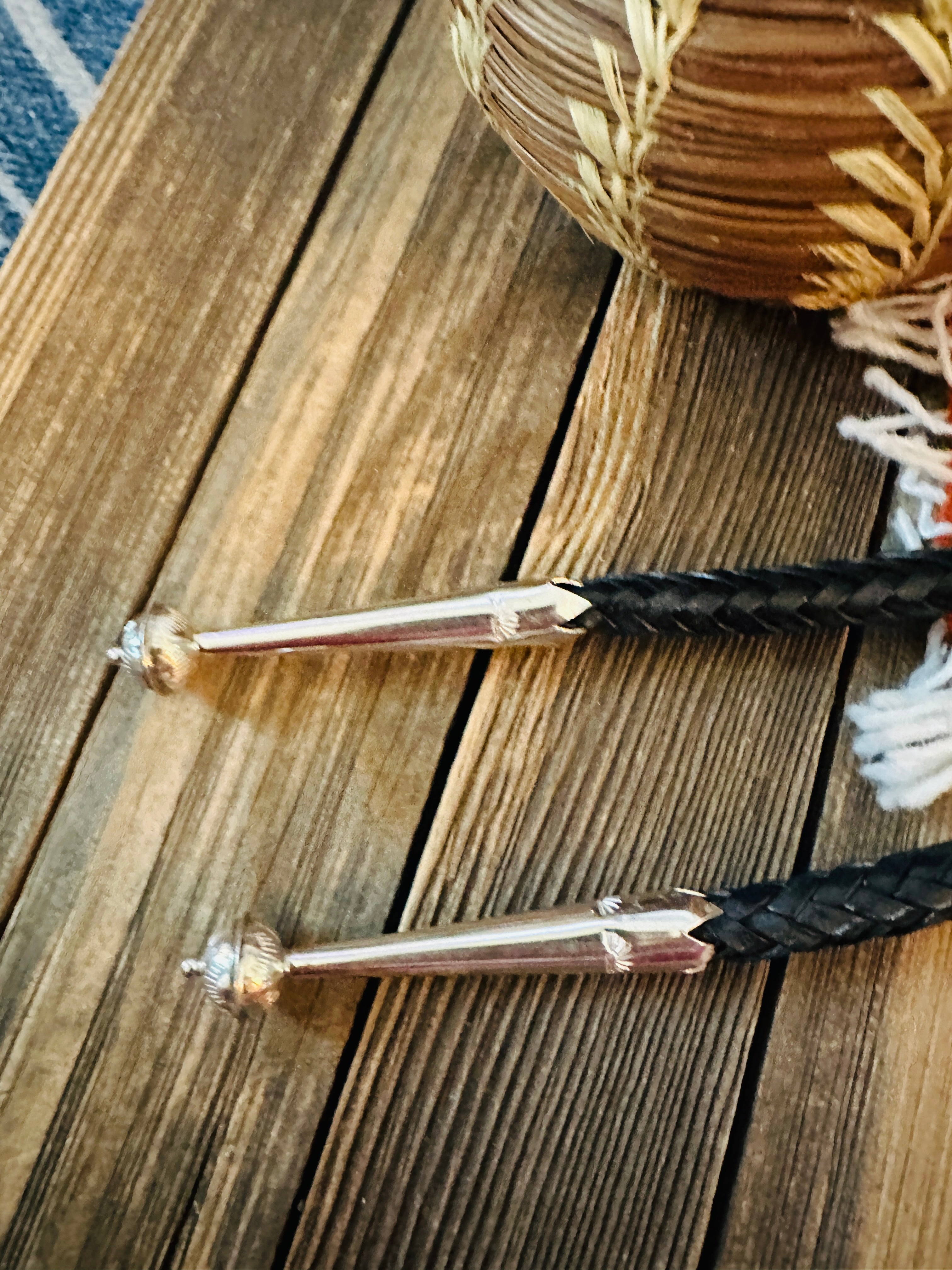Handcrafted Sterling Silver & Pilot Mountain Turquoise Bolo Tie by Rosella Paxson