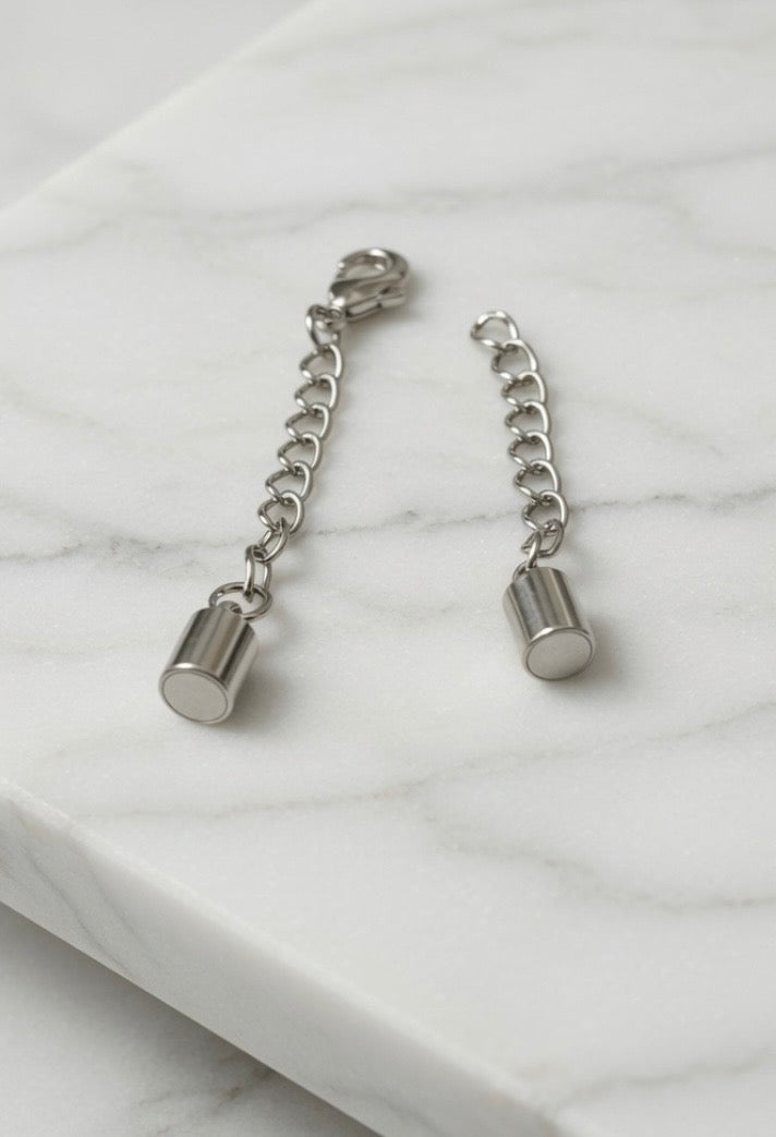 Magnetic Necklace Extender- Silver