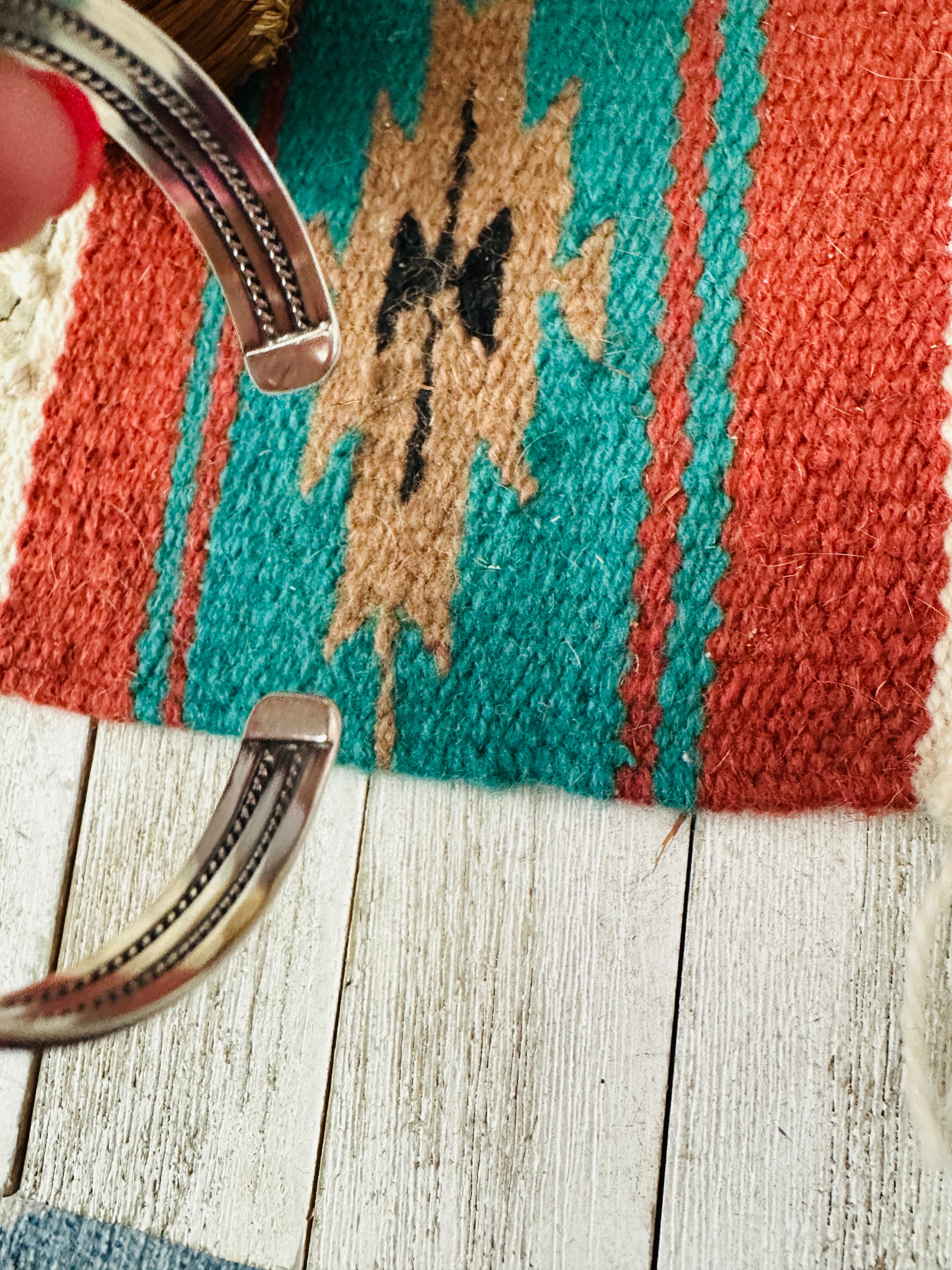 Handcrafted Sterling Silver & Pink Mojave Cuff Bracelet