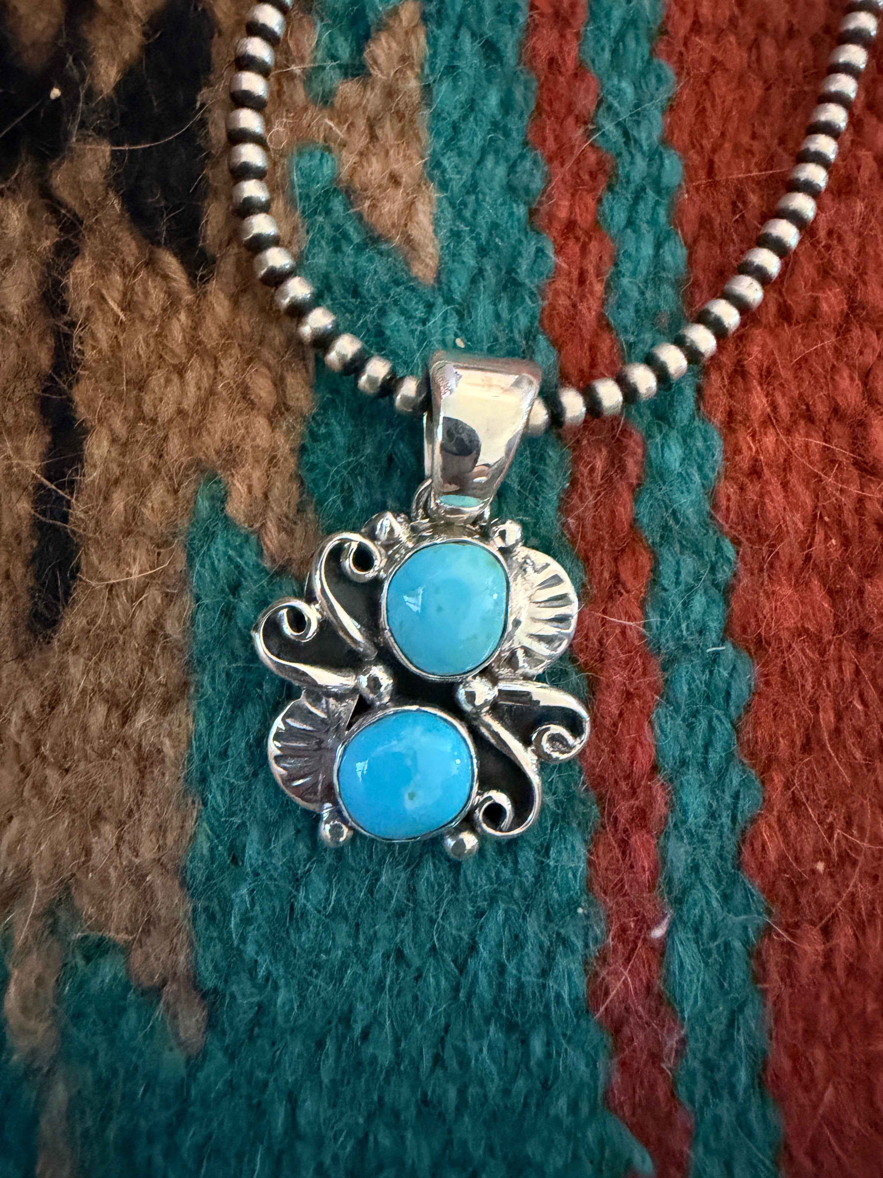Handcrafted Sterling Silver & Turquoise Pendant