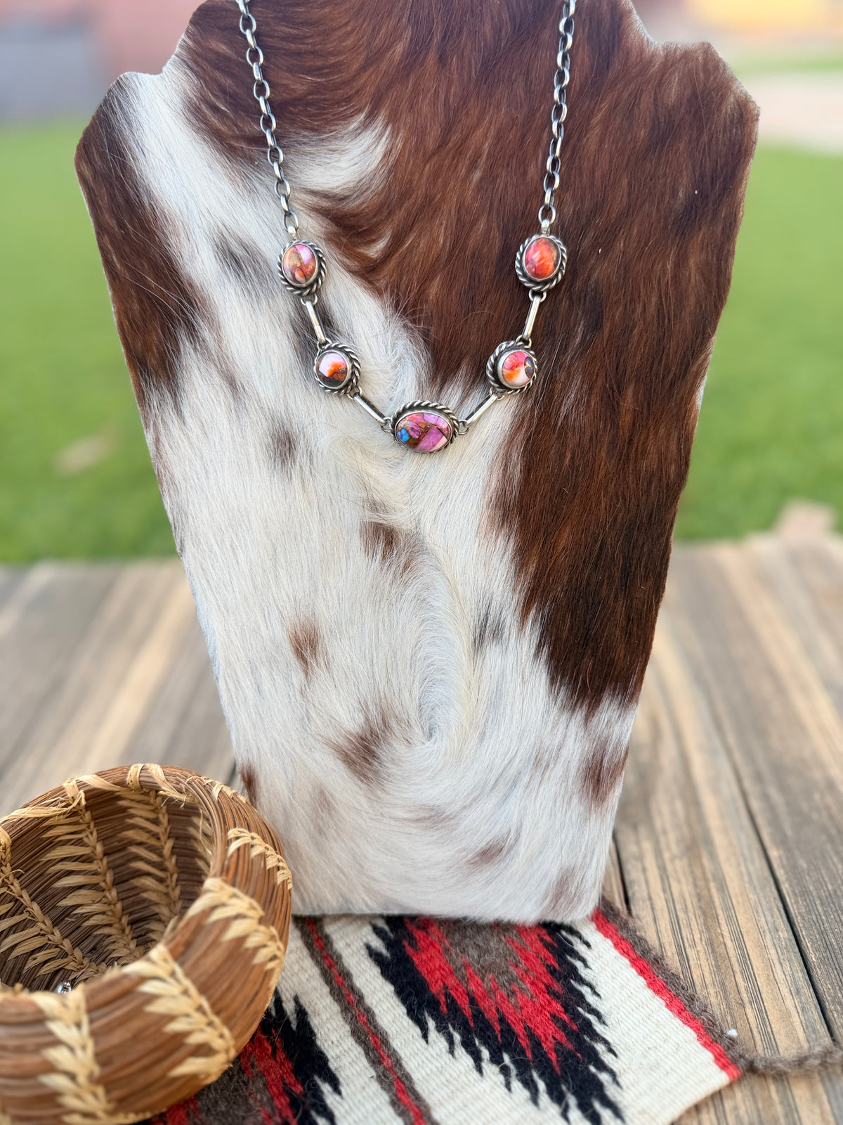 Handcrafted Sterling Silver & Pink Dream Mojave Necklace by Augustine Largo
