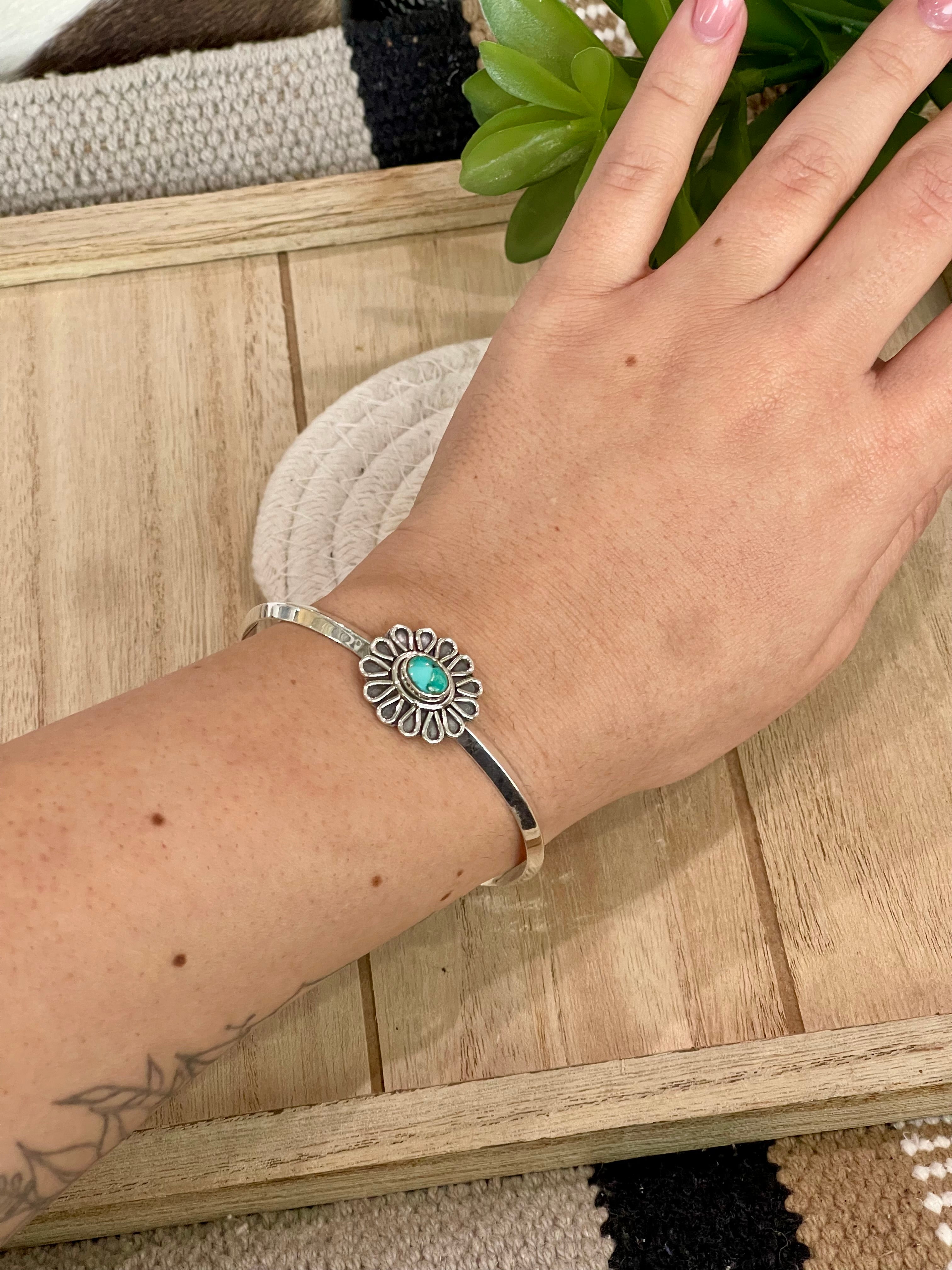Handmade Turquoise & Sterling Silver Cuff Bracelet