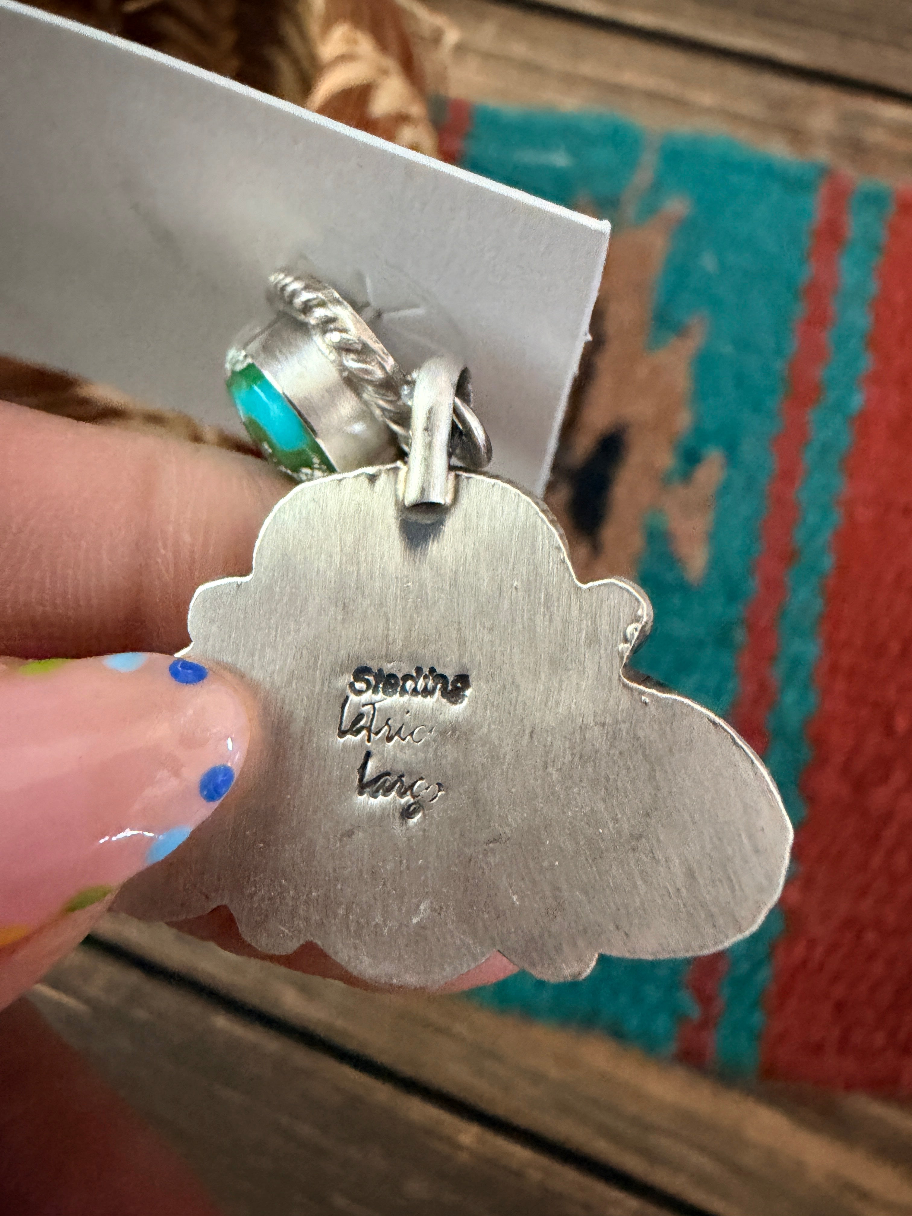 Handcrafted Sonoran Mountain Turquoise & Sterling Silver Dangle Earrings by Letricia Largo