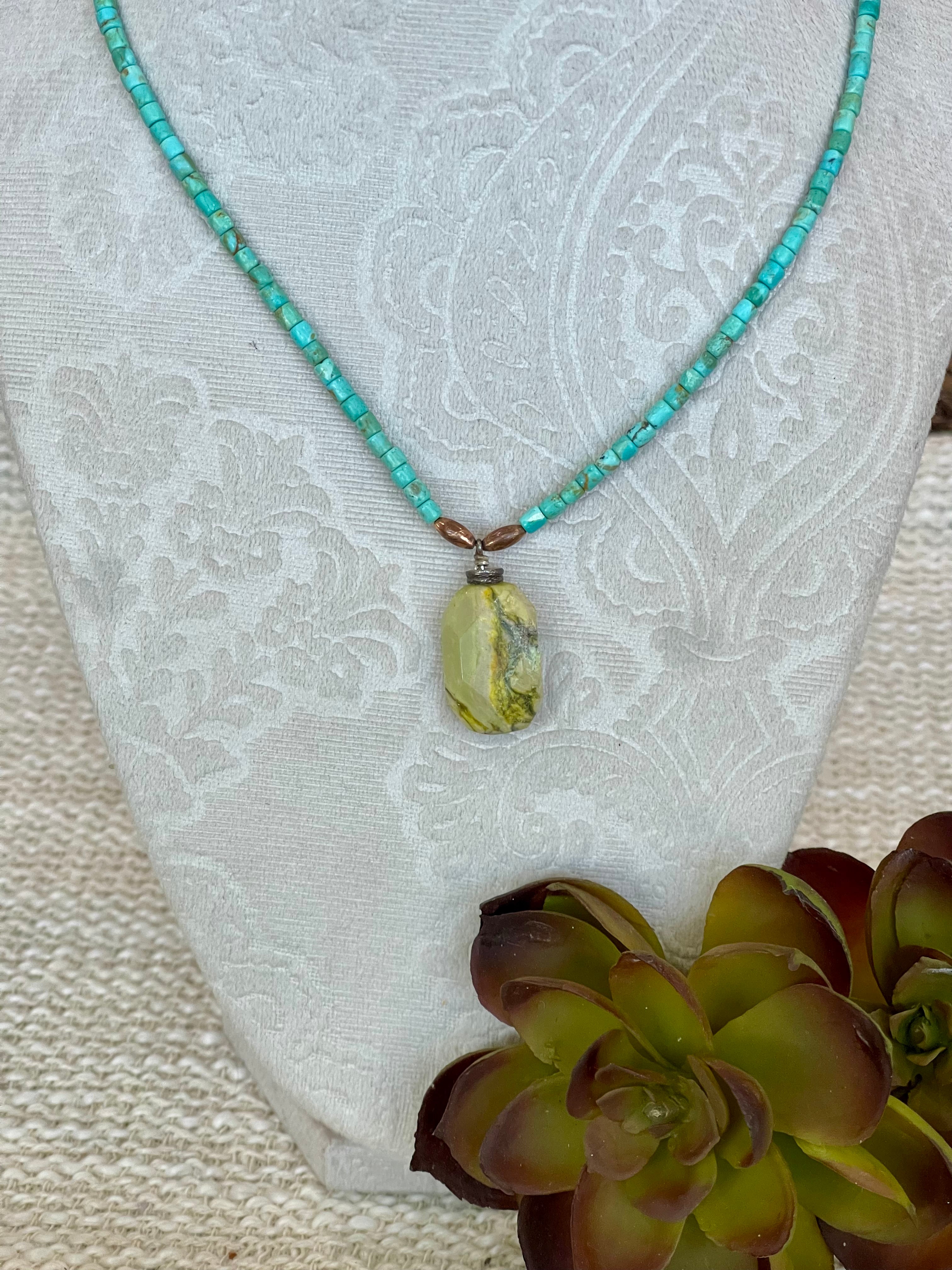 Vintage Old Pawn Turquoise and Sterling Silver Necklace