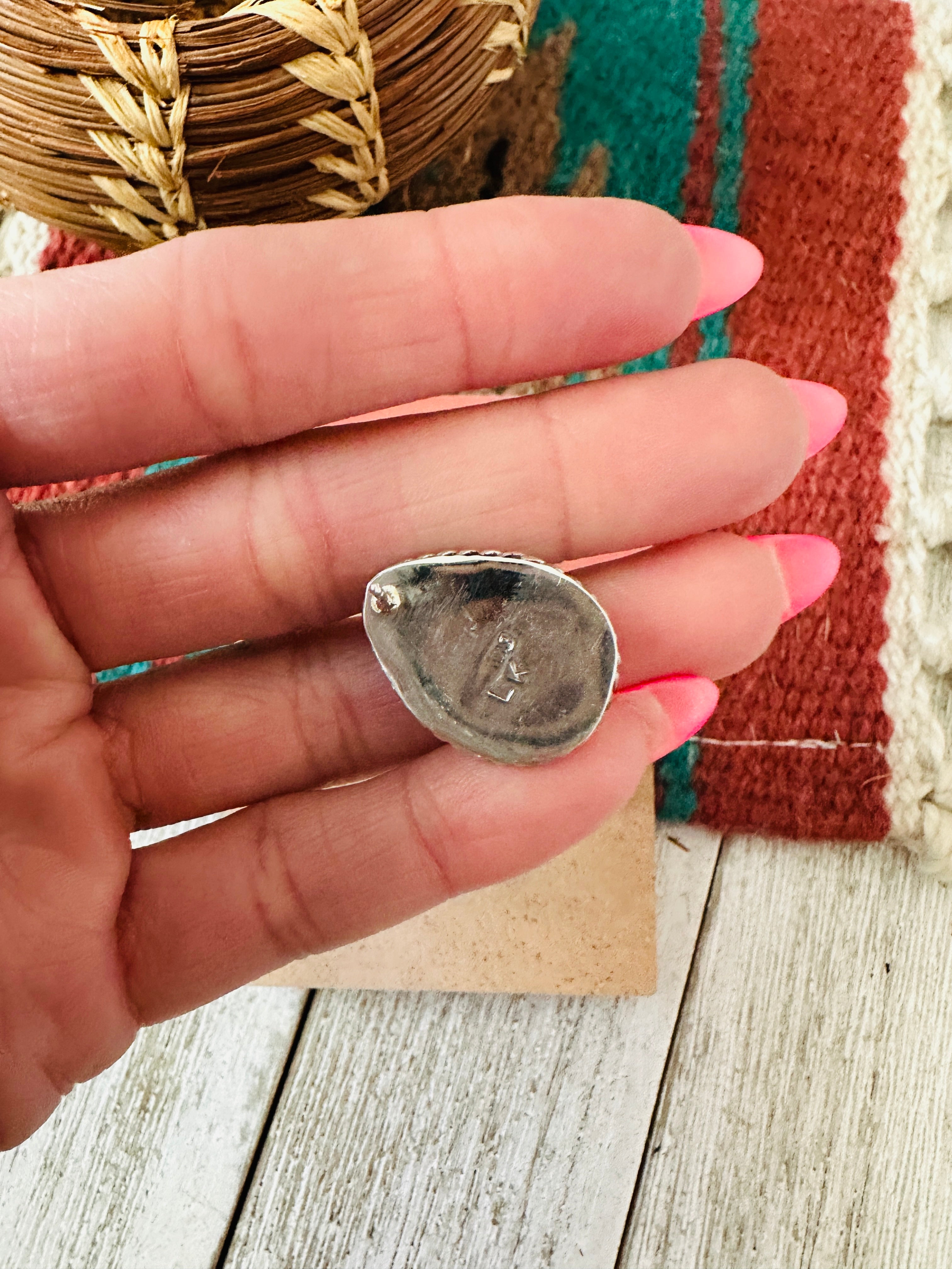 Handcrafted Pink Dream Mojave and Sterling Silver Teardrop Post Earrings