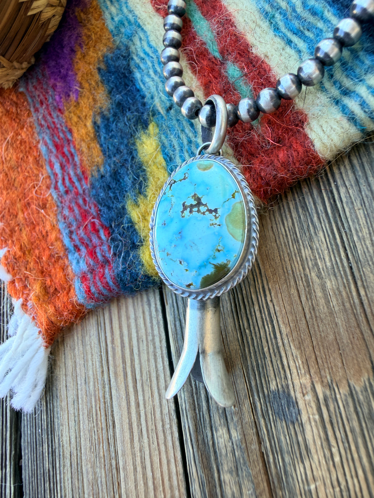 Handcrafted Sterling Silver & Turquoise Blossom Pendant