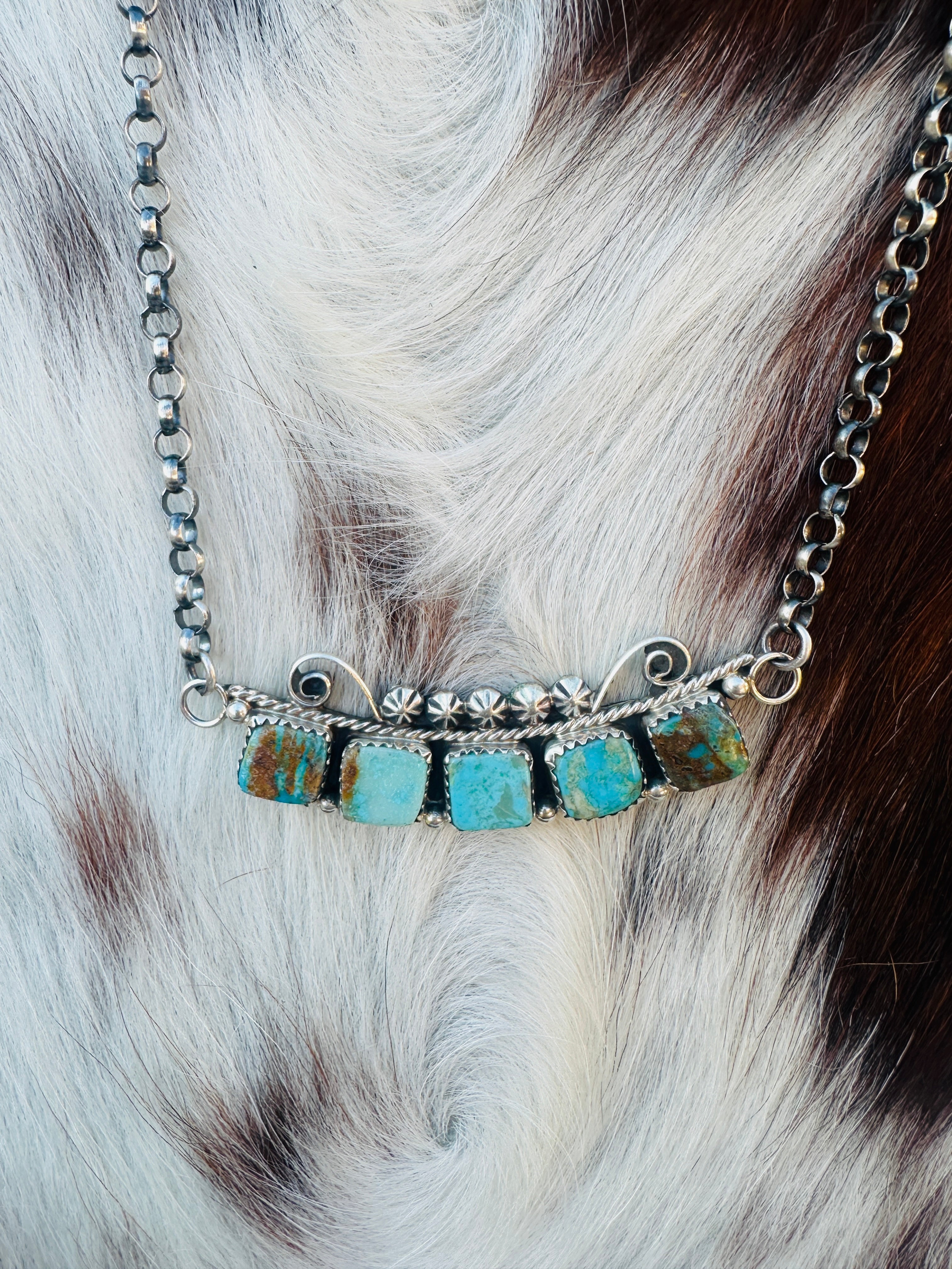 Handcrafted Turquoise & Sterling Silver Necklace by Jacqueline Silver