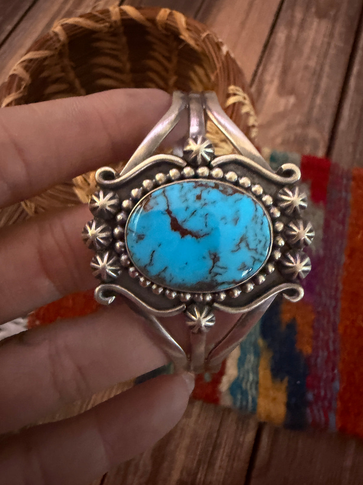 Handcrafted Sterling Silver and Turquoise Cuff Bracelet
