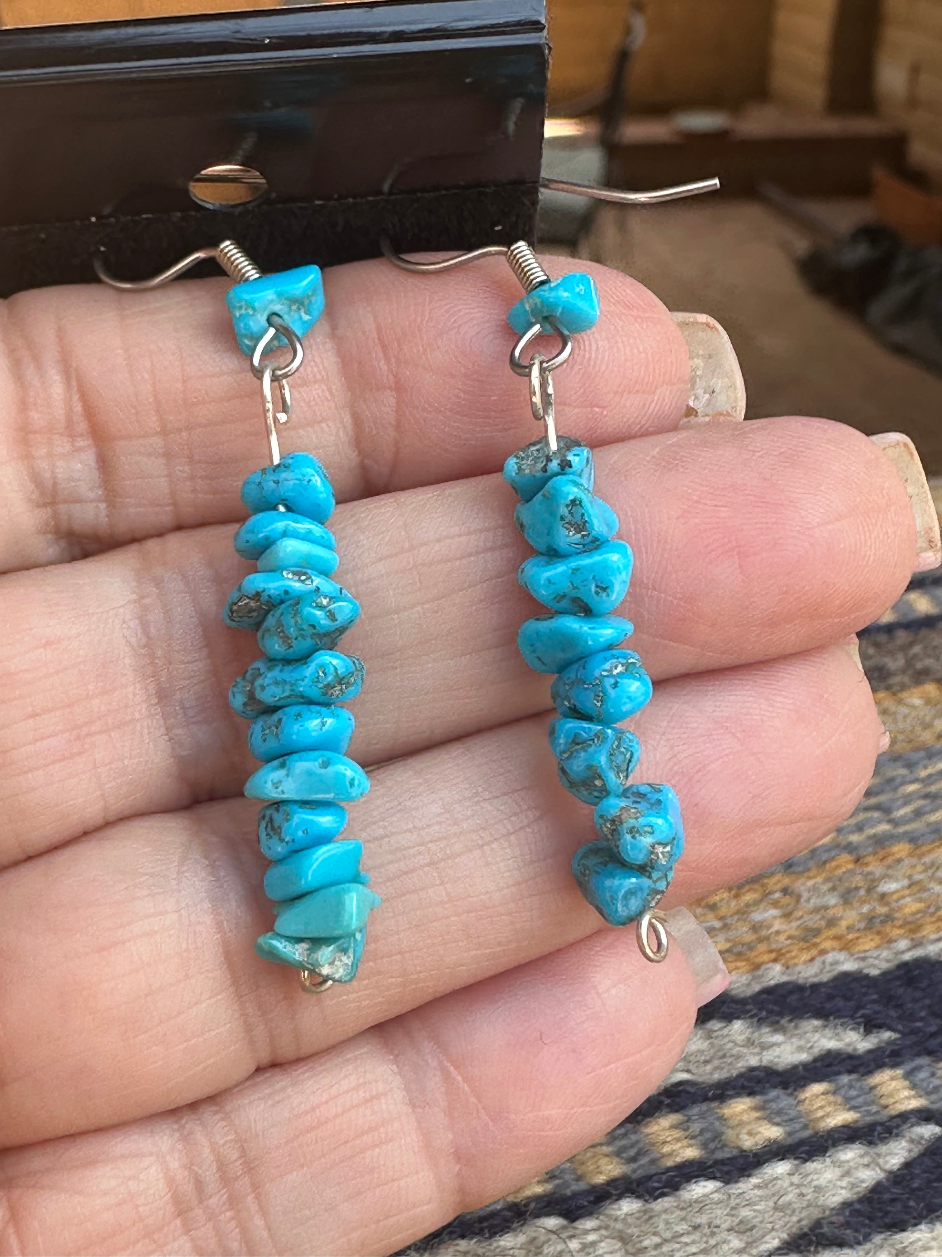 Handcrafted Old Pawn Sleeping Beauty Chip Dangles