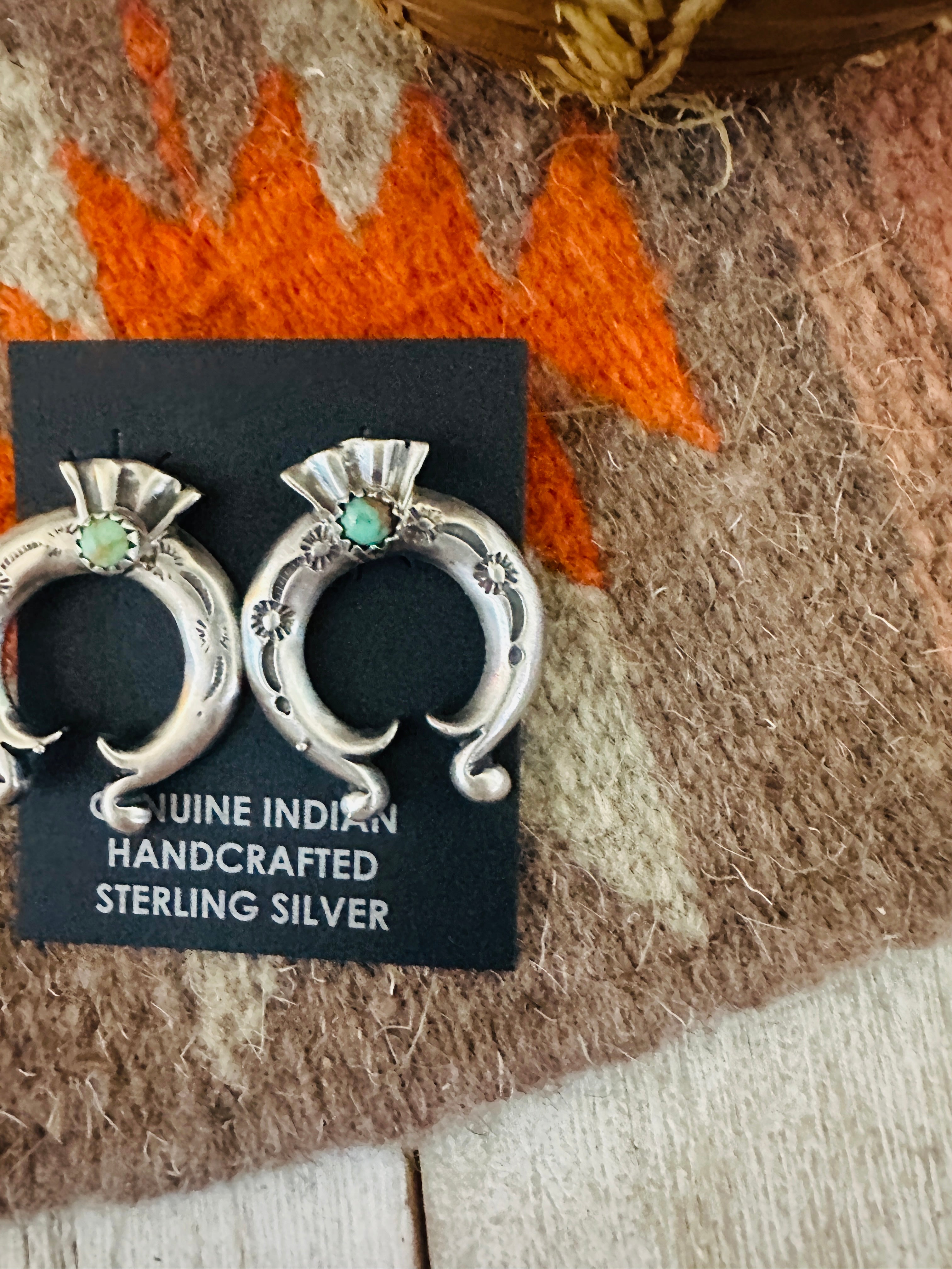 Handcrafted Turquoise & Sterling Silver Naja Post Earrings