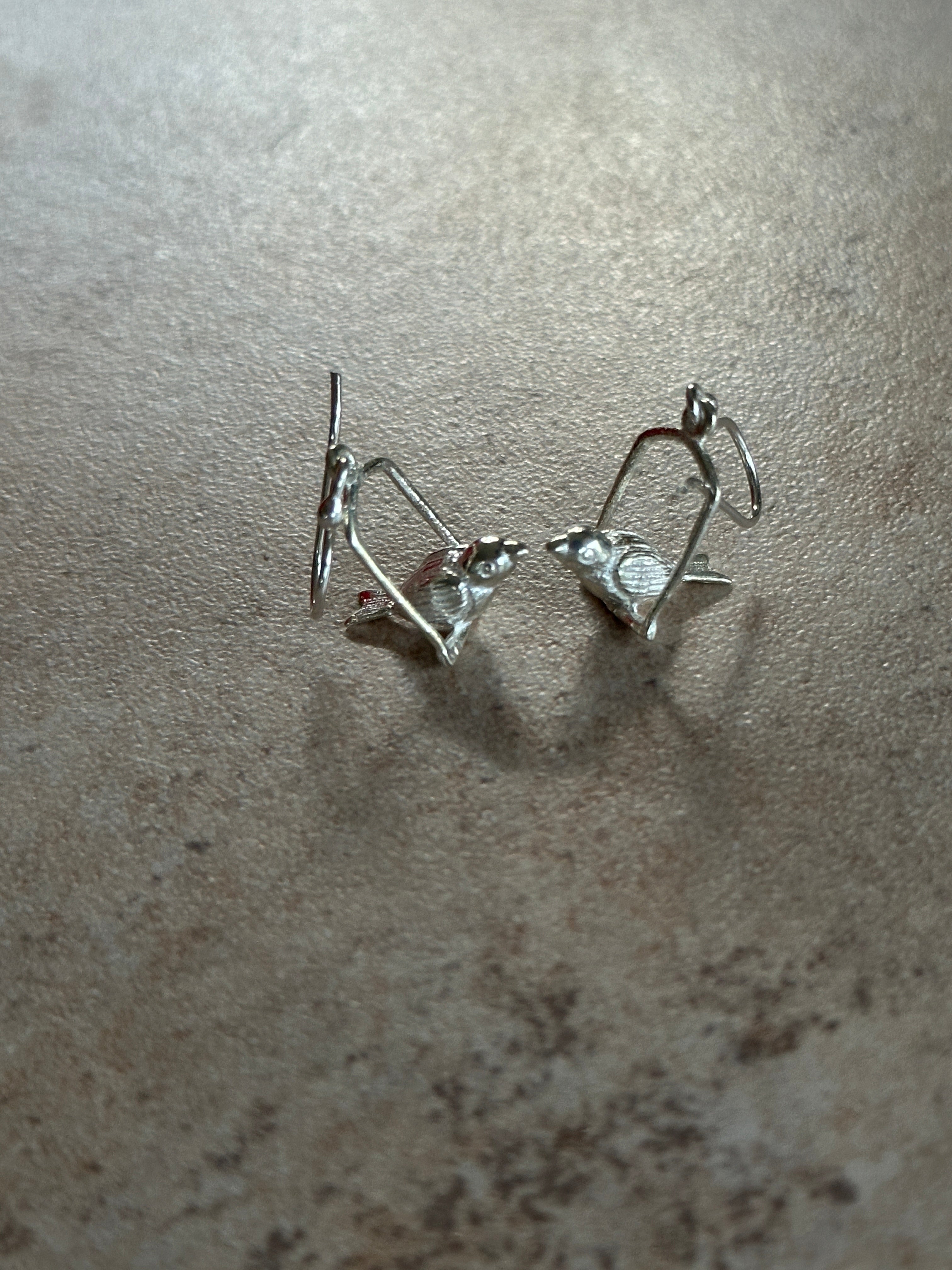 3 Dimension Bird Earrings on Hook