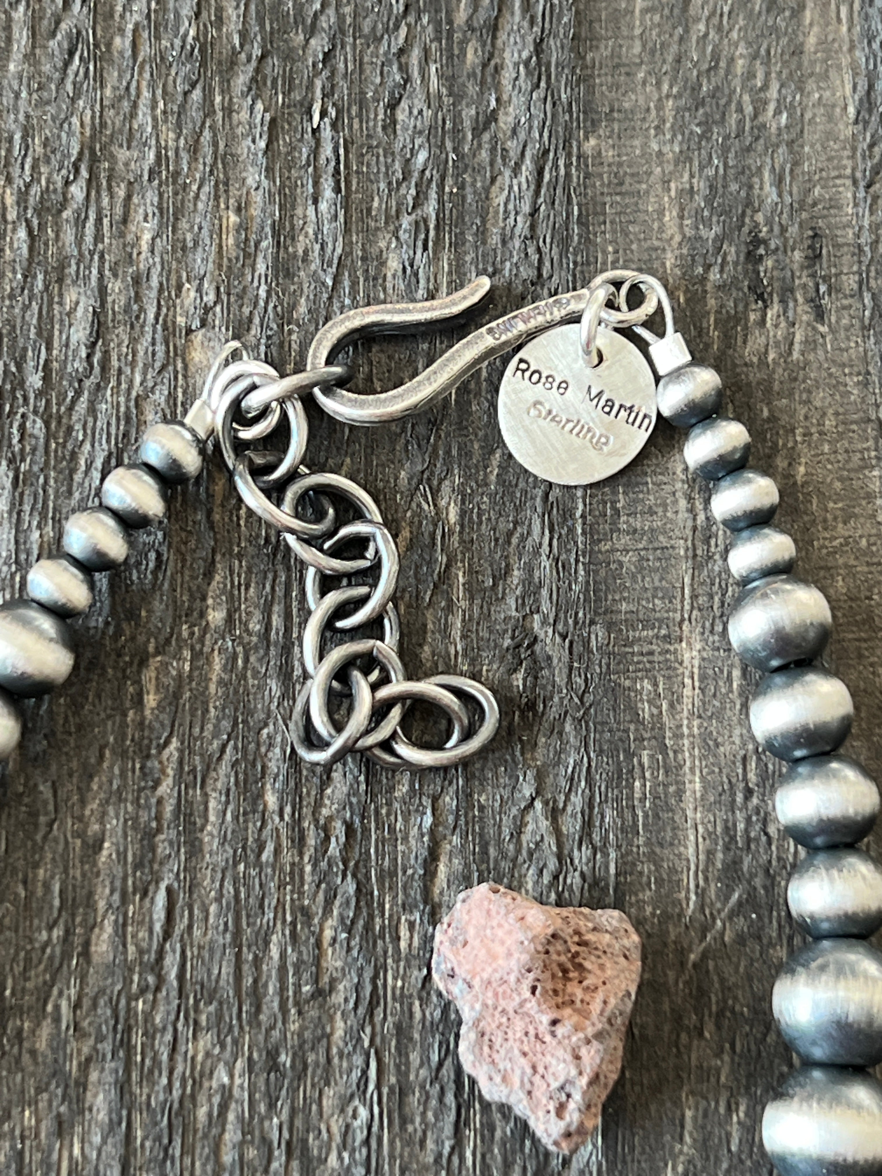 Handcrafted Made Electric Rainbow Sterling Silver, Turquoise and Spiny Oyster Single Strand Beaded Necklace by Rose Martin, X-tra Chunk, 18 + 2 Inches