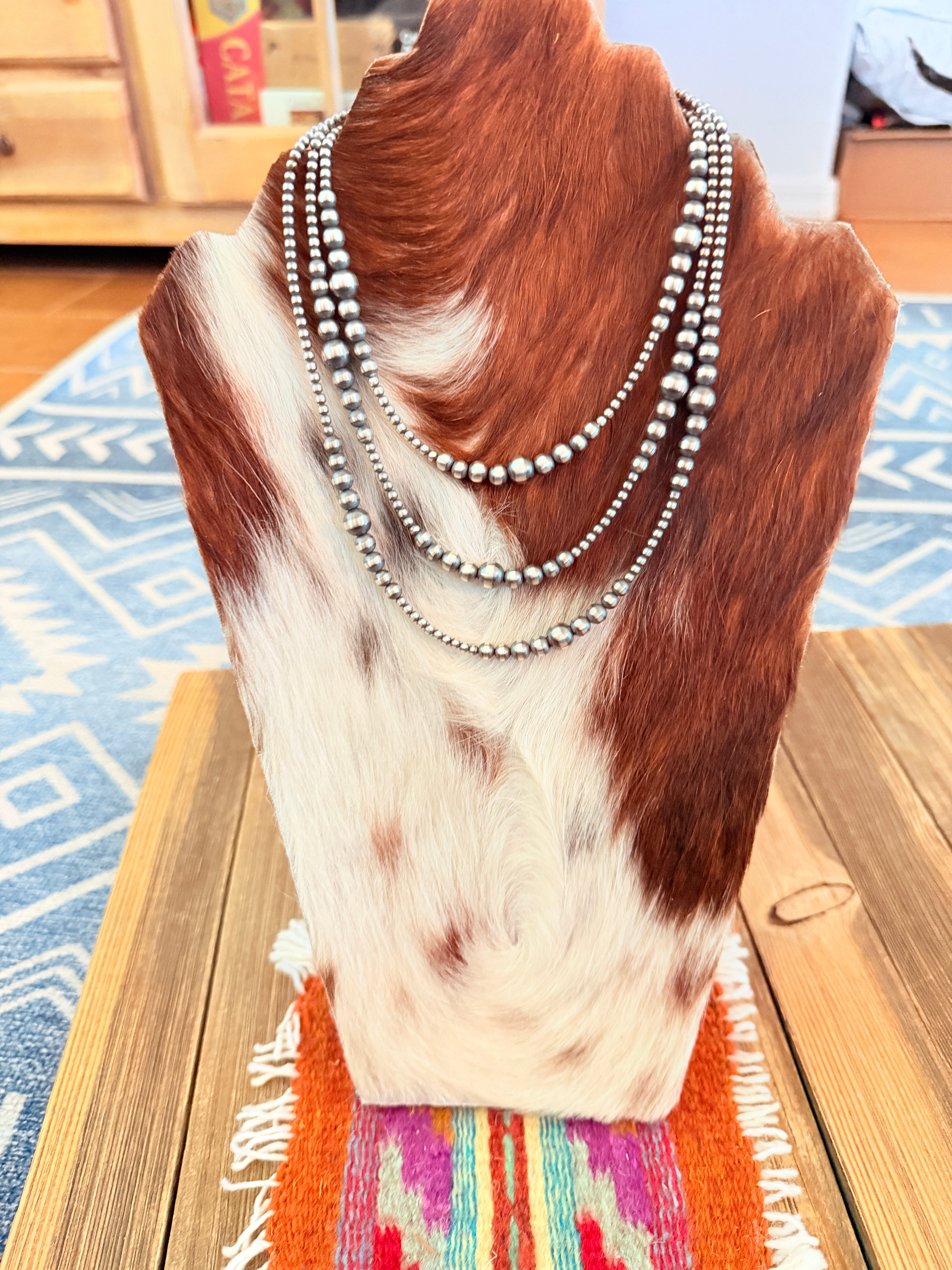 Handcrafted Sterling Silver Pearl Beaded Necklace