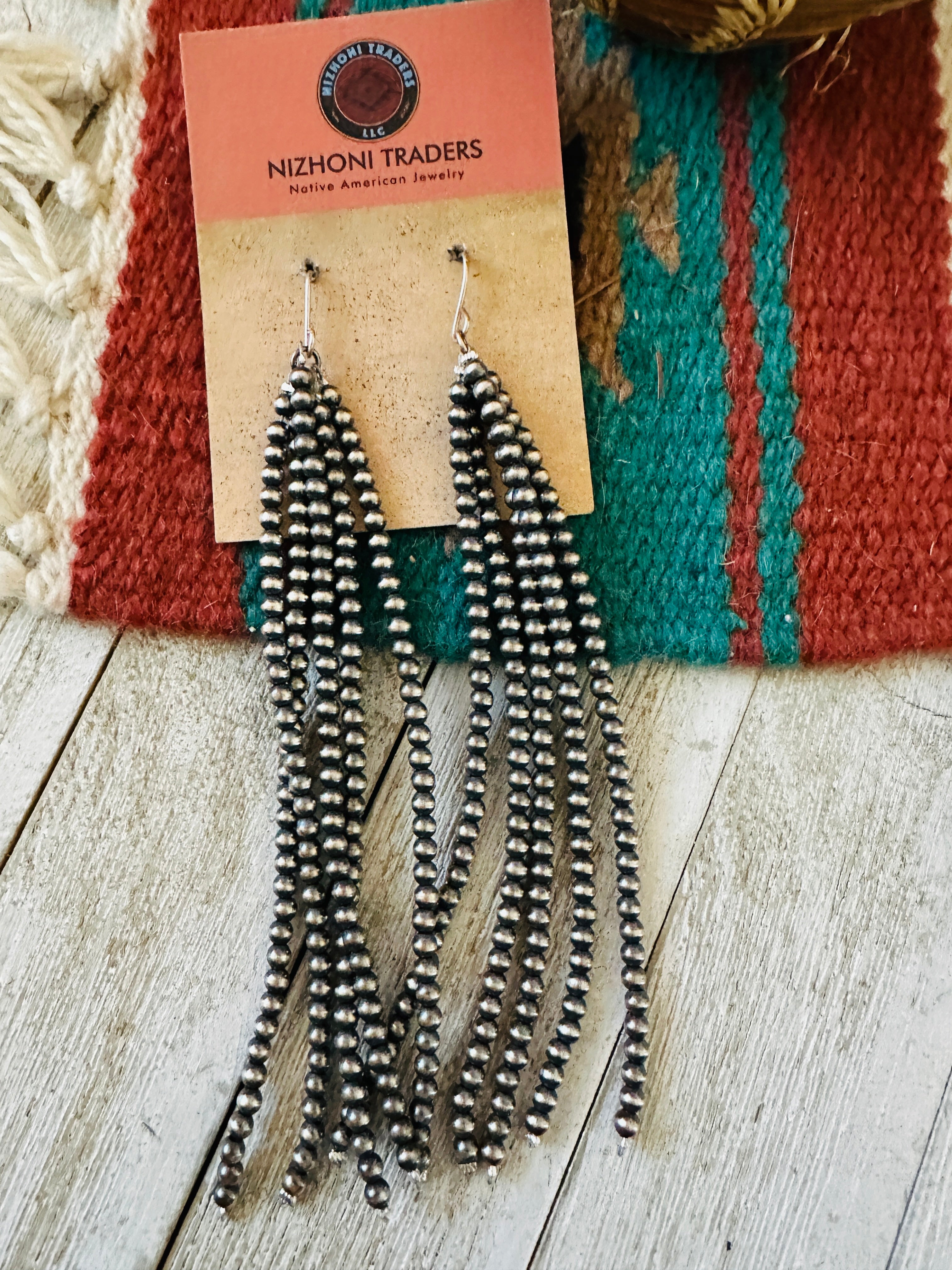 Handcrafted Sterling Silver Pearl Beaded Tassel Dangle Earrings Leslie’s favorite