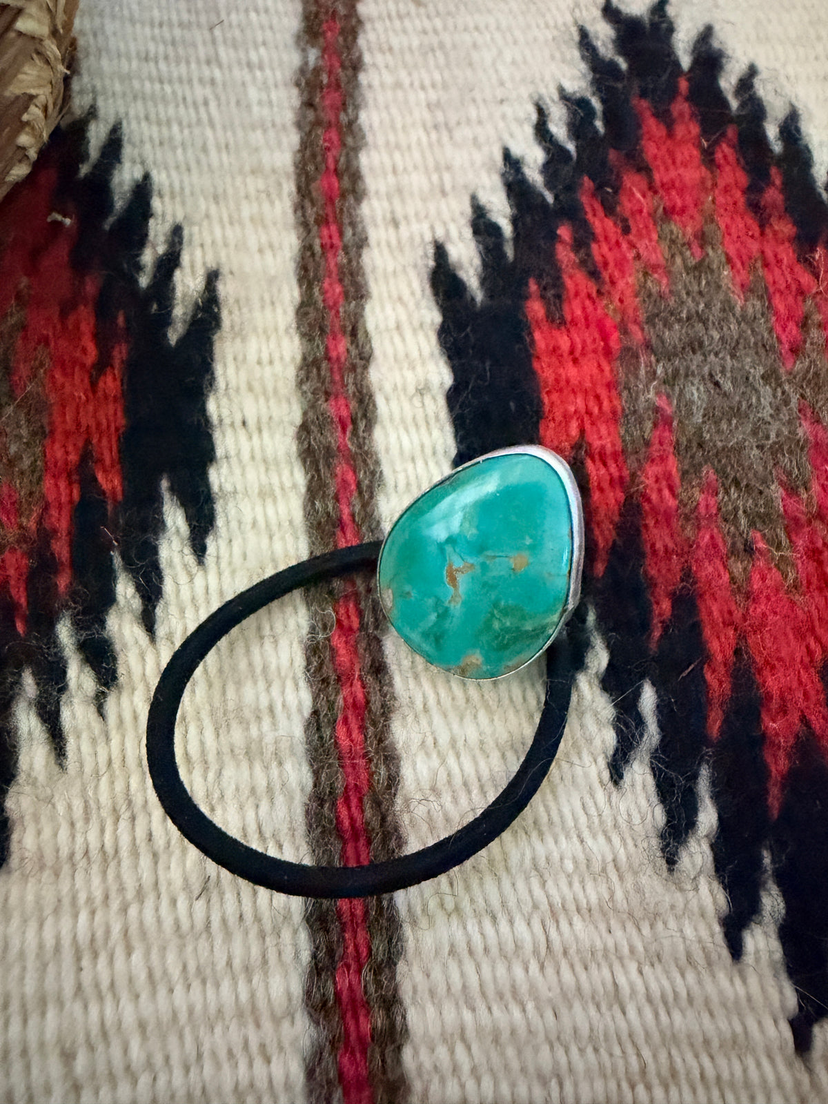Handcrafted Turquoise & Sterling Silver Hair Tie Charm
